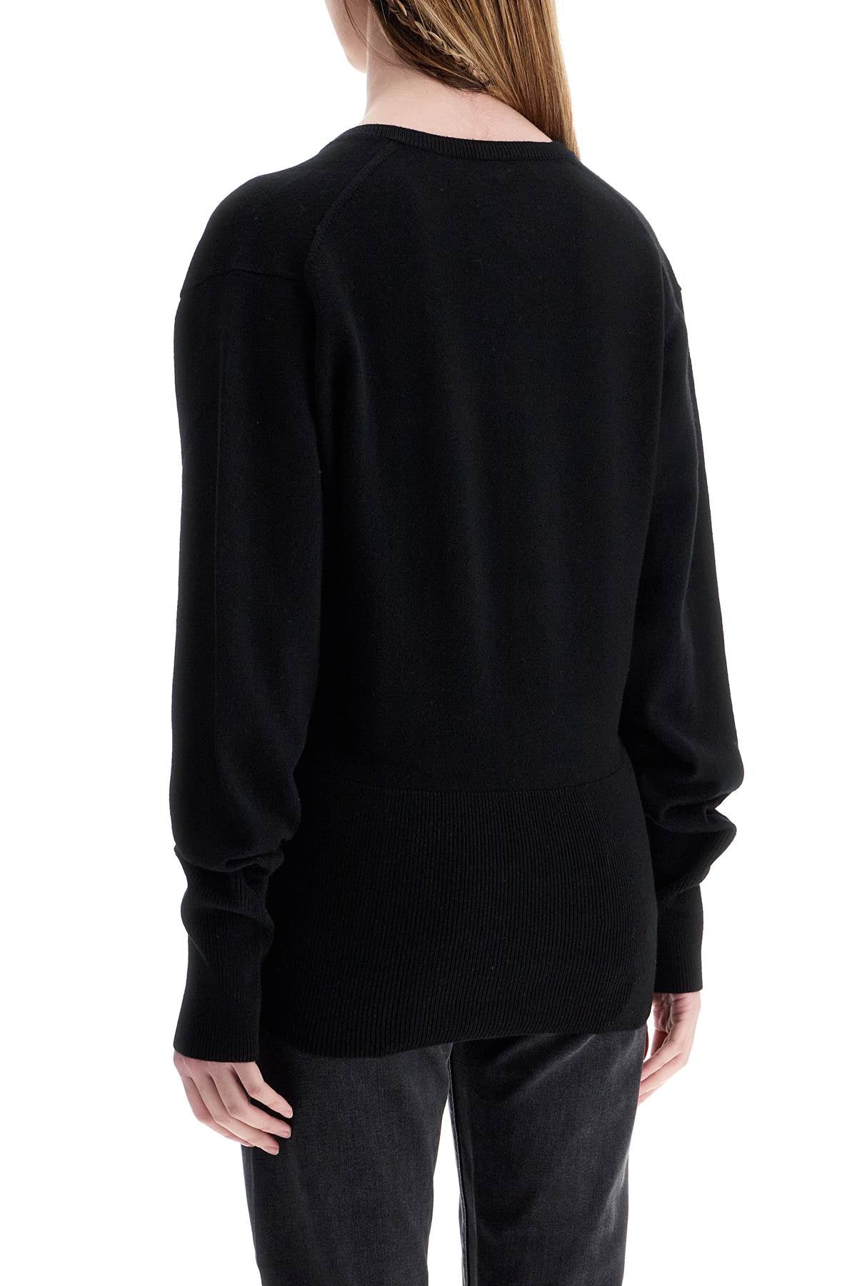 Toteme rws wool black sweater with deep v-neck image 2