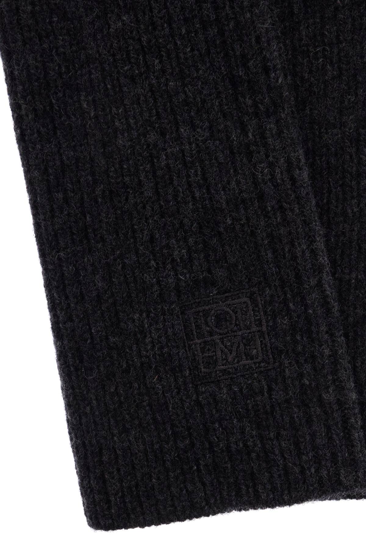 Toteme slim fit charcoal melange rws wool fingerless gloves image 2