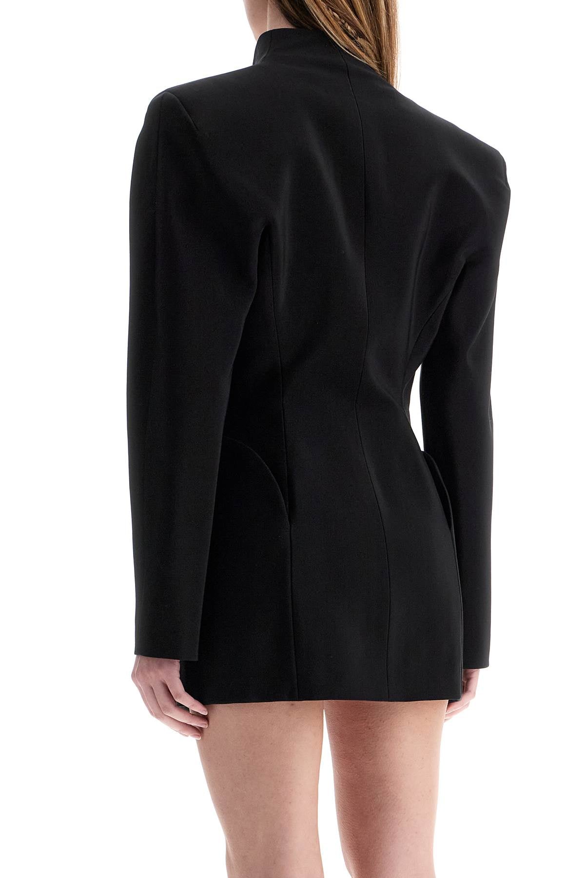 Mugler short black v-neck jacket with contemporary design image 2