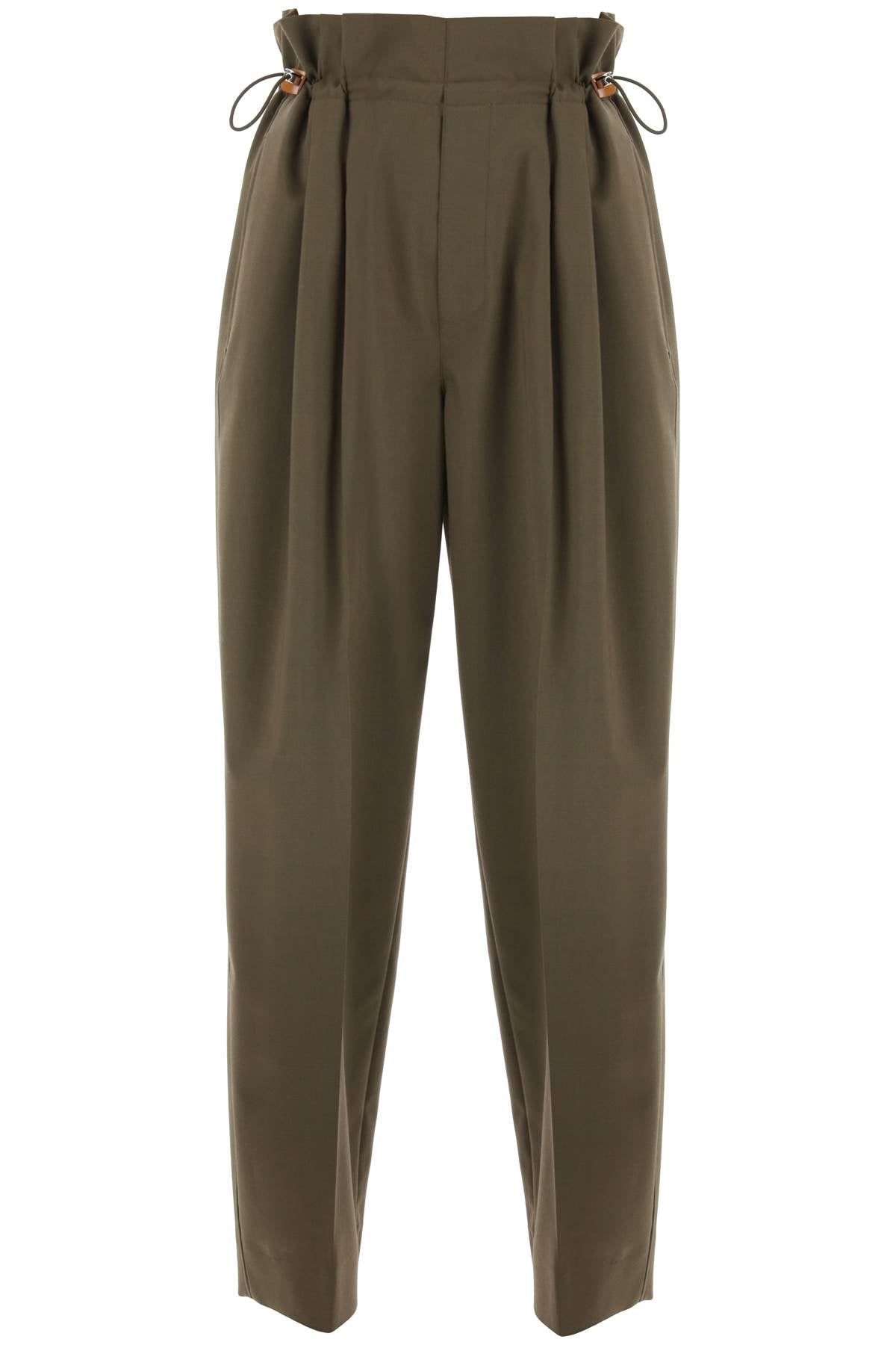 Moncler stretch wool drawstring pants image 0