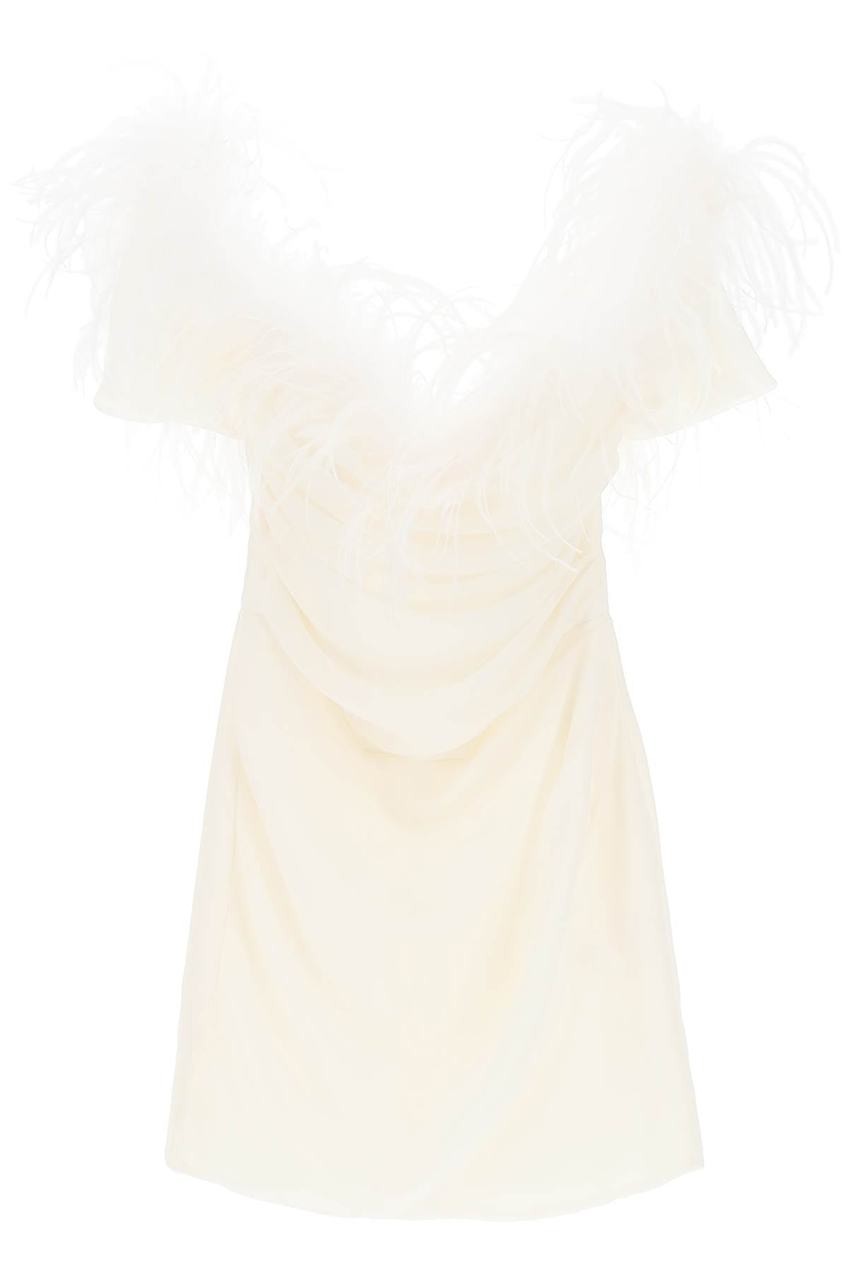 Giuseppe Di Morabito Off-Shoulder Mini Dress with Feathers image 0