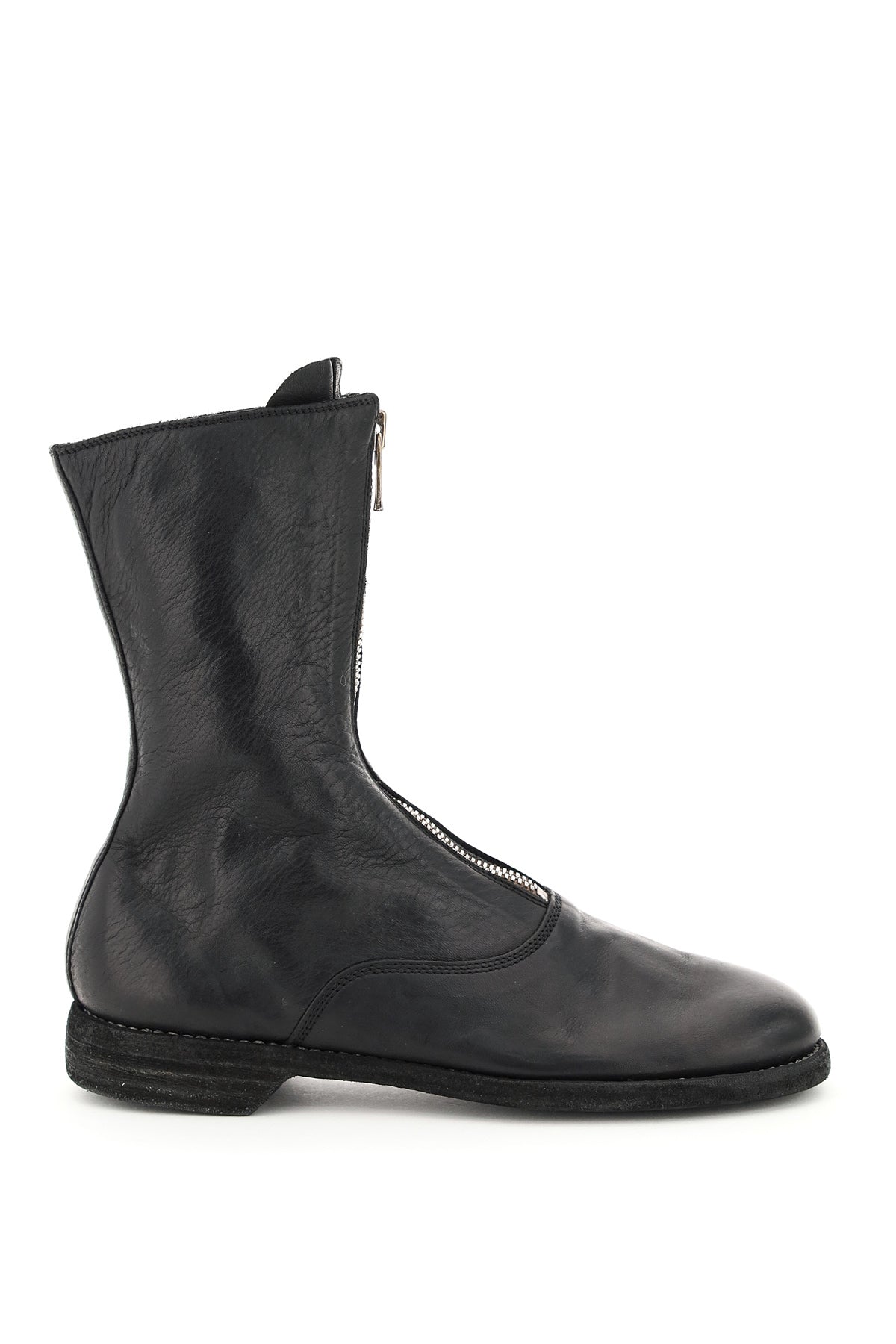 Guidi Front-Zip Leather Ankle Boots image 0