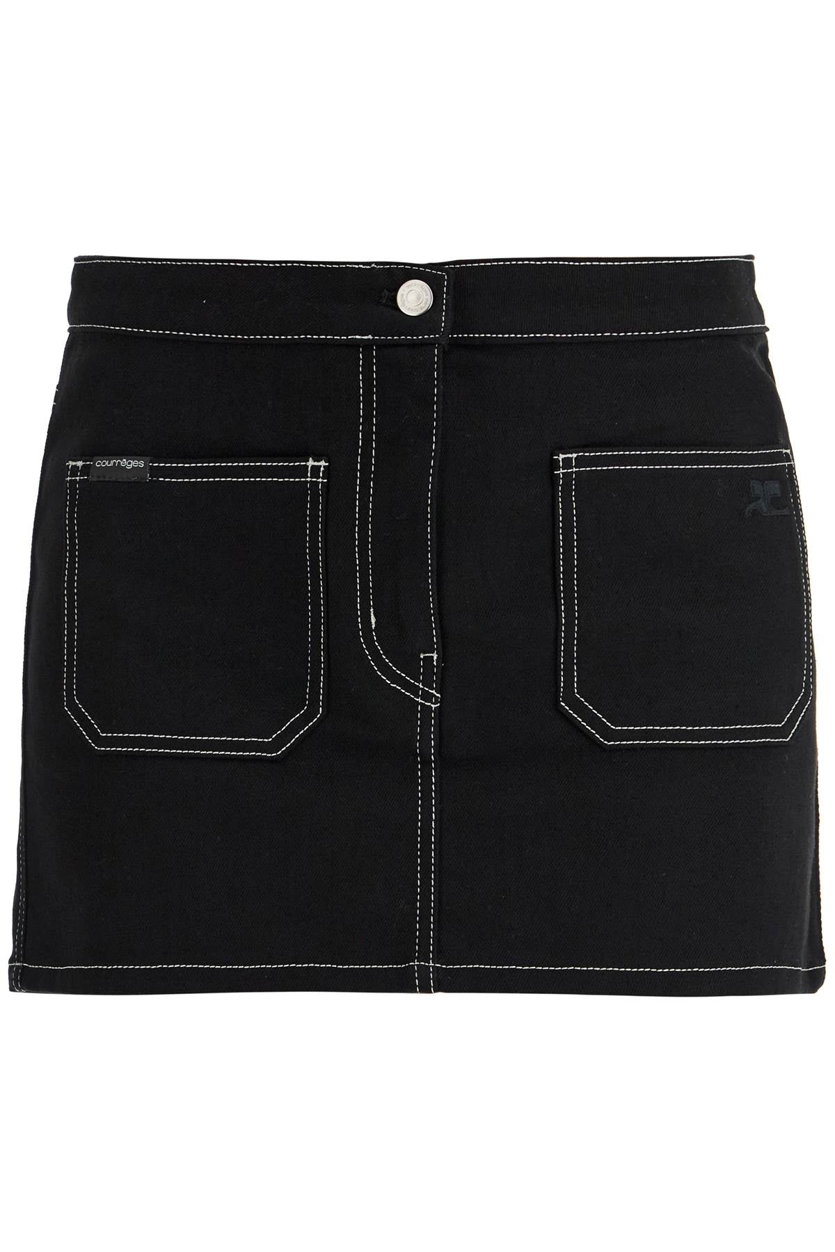 Courrèges Denim Mini Skirt with AC Logo image 0