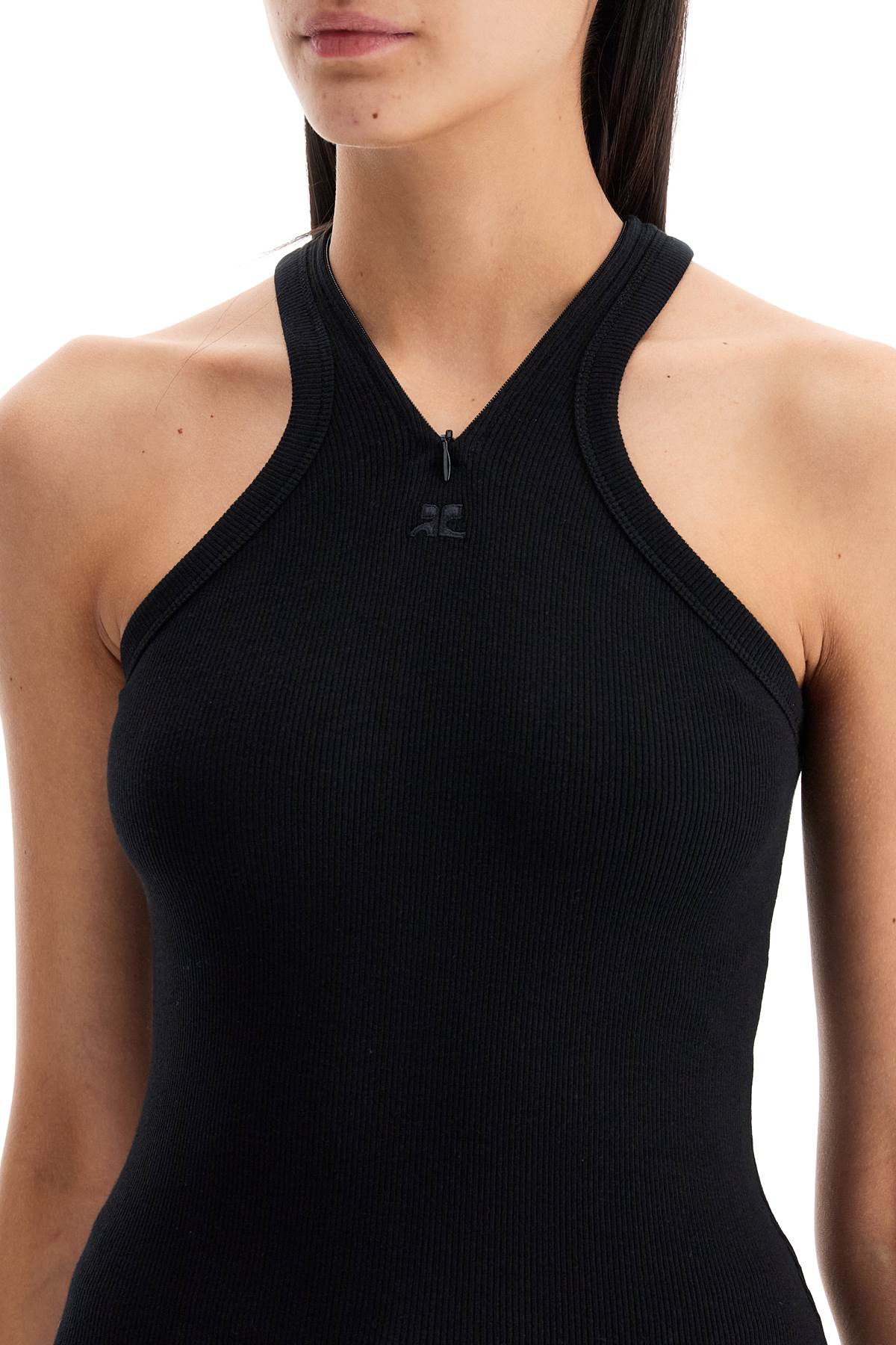 Courreges ribbed tank top with zipper on the neckline image 3