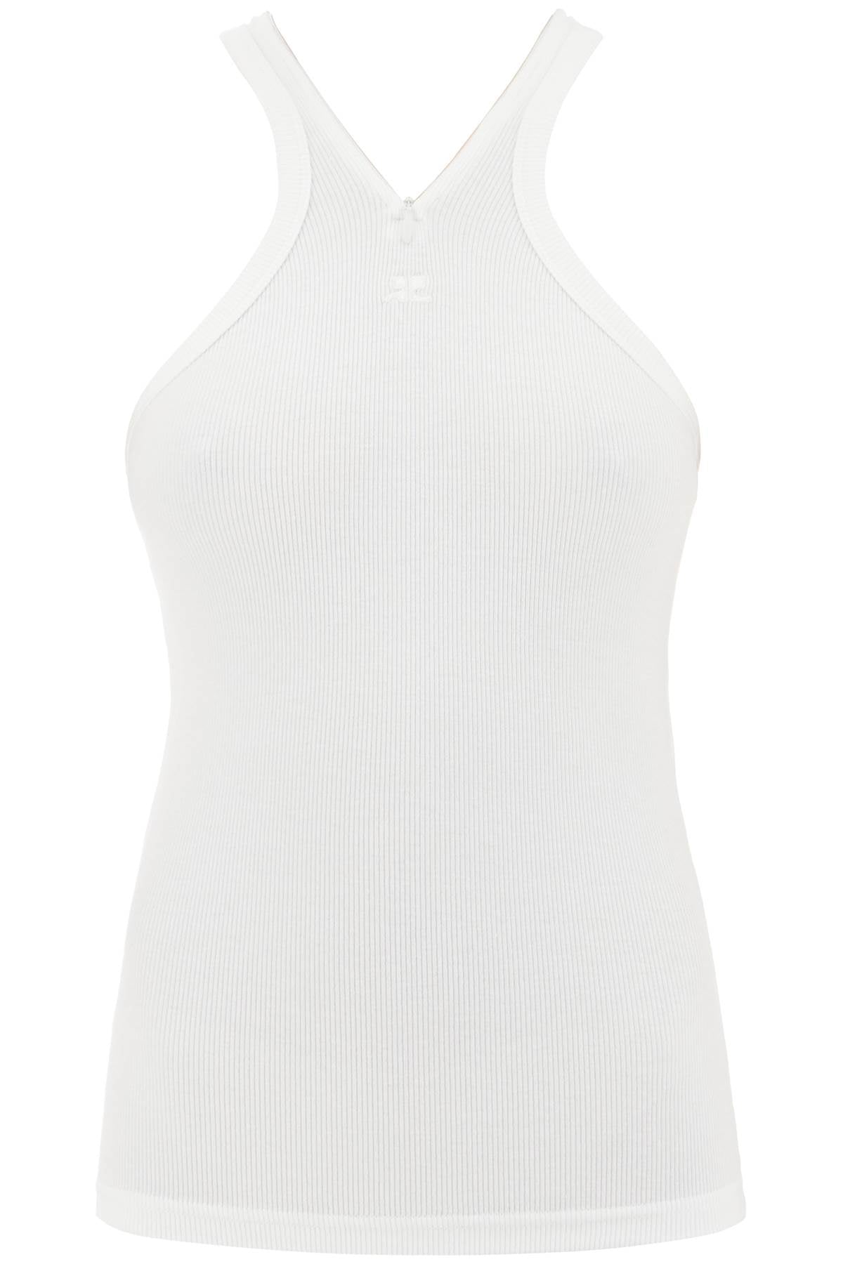 Courreges ribbed tank top with zipper on the neckline image 0