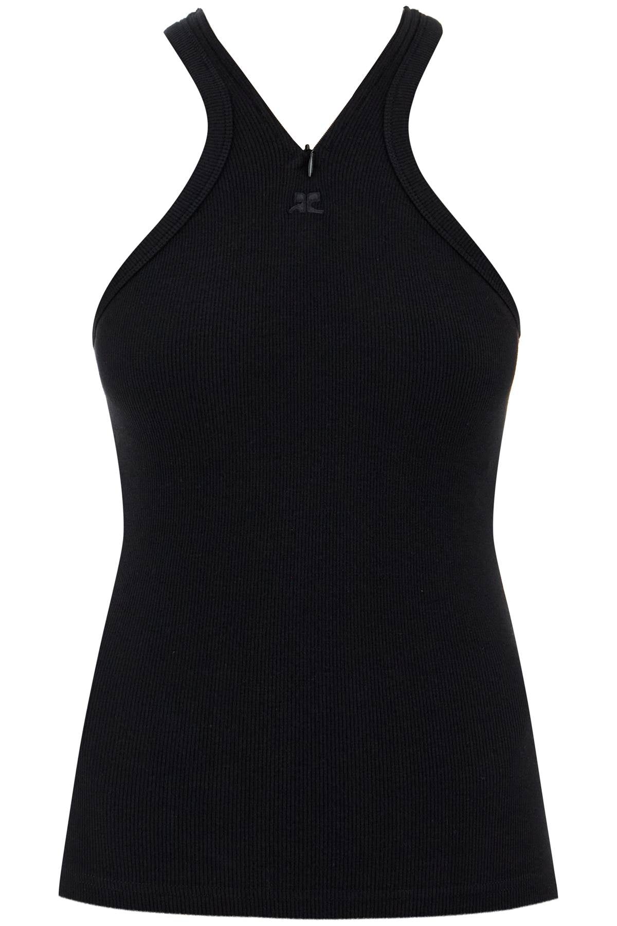 Courreges ribbed tank top with zipper on the neckline image 0