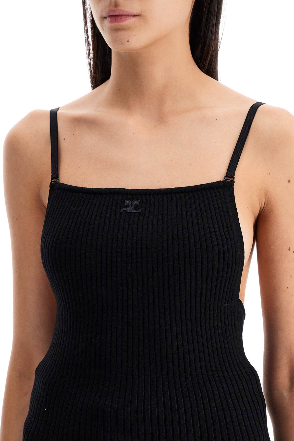 Courreges ribbed sleeveless top with image 3