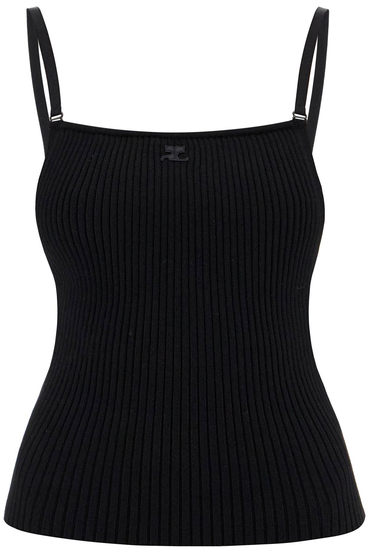 Courreges ribbed sleeveless top with image 0