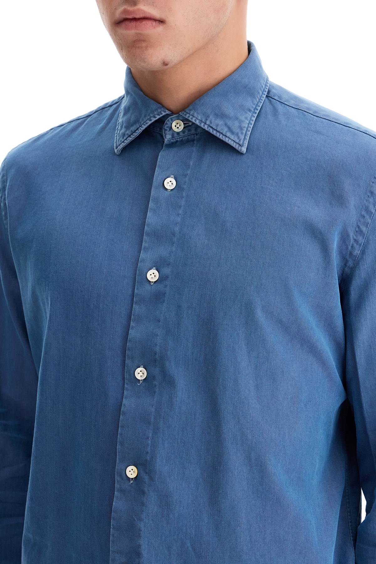 Vincenzo Di Ruggiero Denim Effect Cotton Twill Shirt image 3