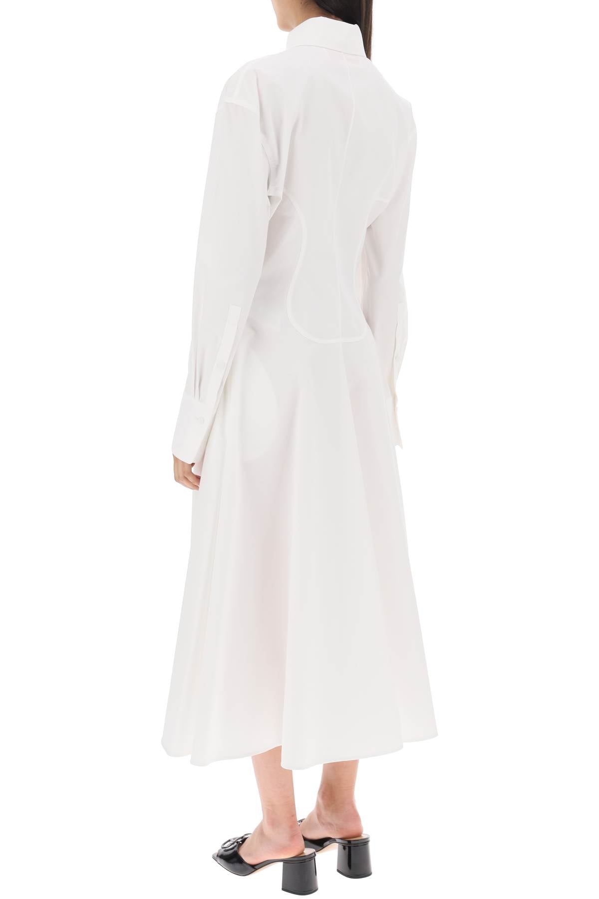 Valentino GARAVANI compact poplin midi dress with rose image 2