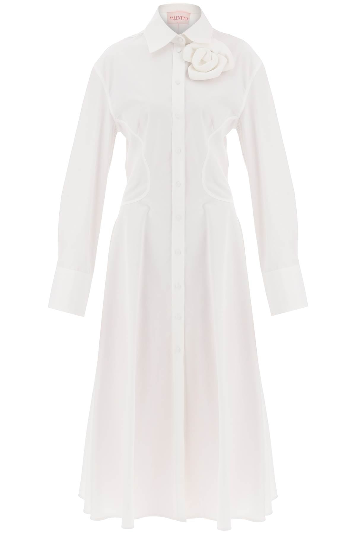 Valentino GARAVANI compact poplin midi dress with rose image 0