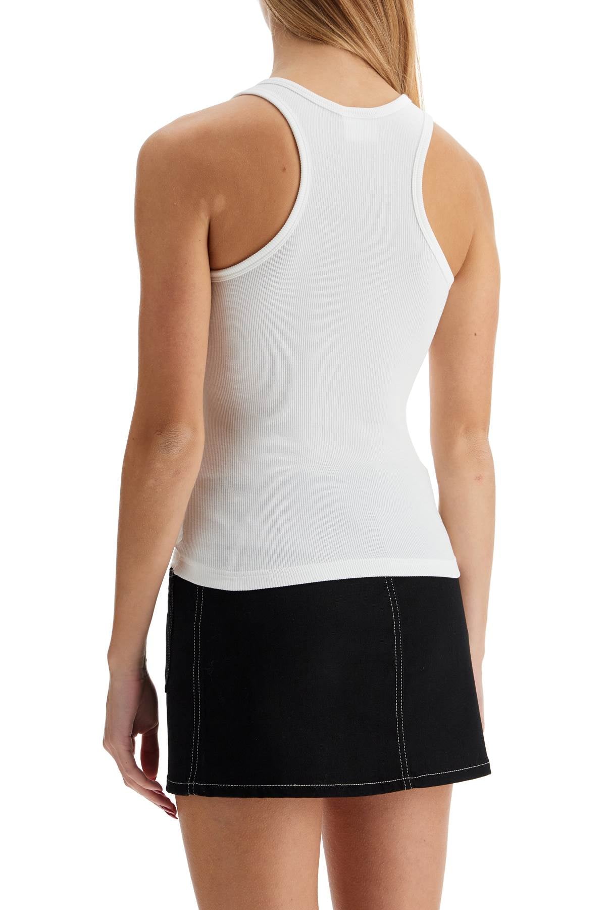 Courreges 90's Ribbed Tank Top with Half-Button Closure image 2