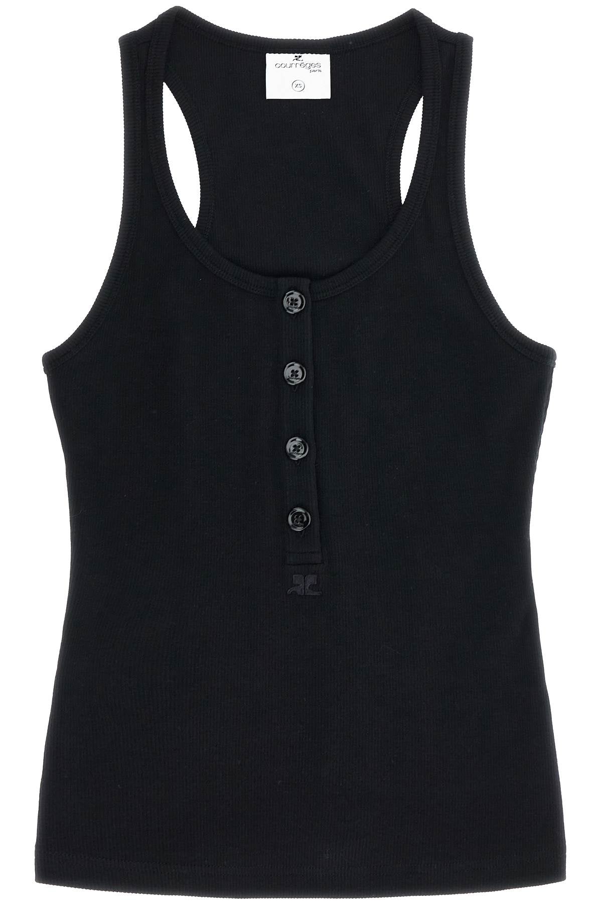 Courrèges Ribbed Tank Top with Half-Button Closure image 0