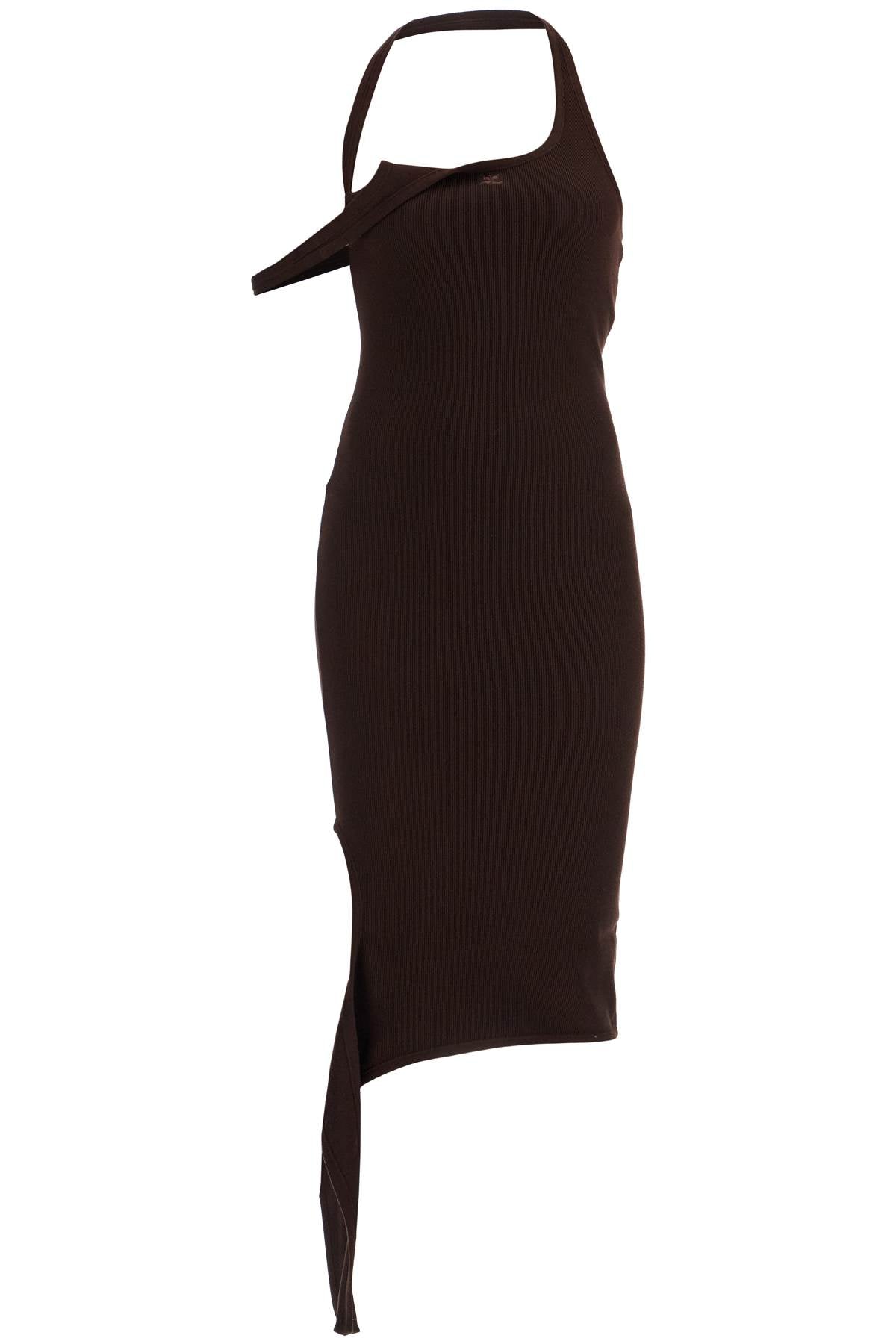 Courrèges Ribbed Knit Midi Dress with Embroidered Logo image 0