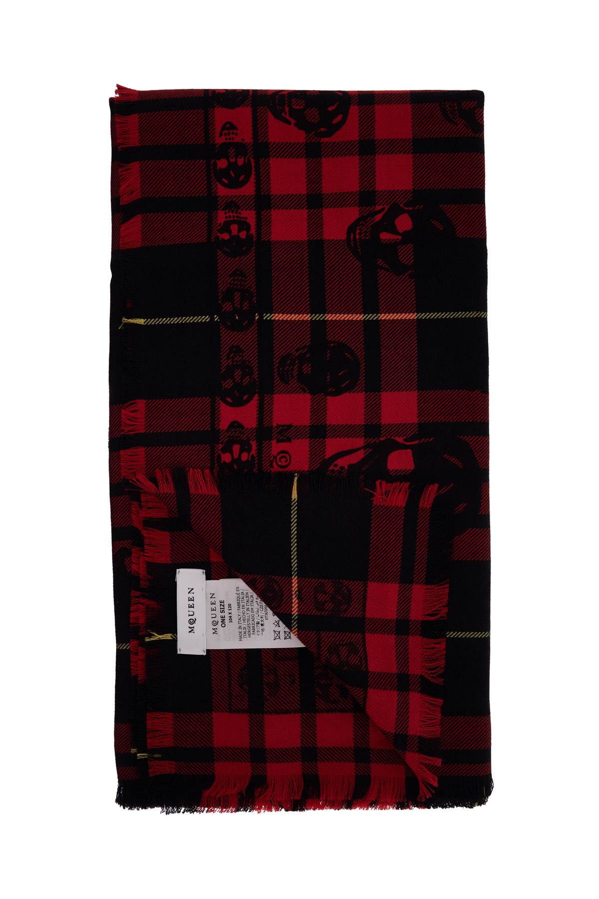 Alexander McQueen Tartan Wool Skull Scarf image 1