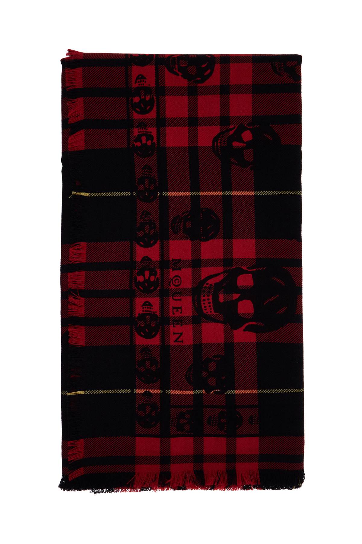 Alexander McQueen Tartan Wool Skull Scarf image 0