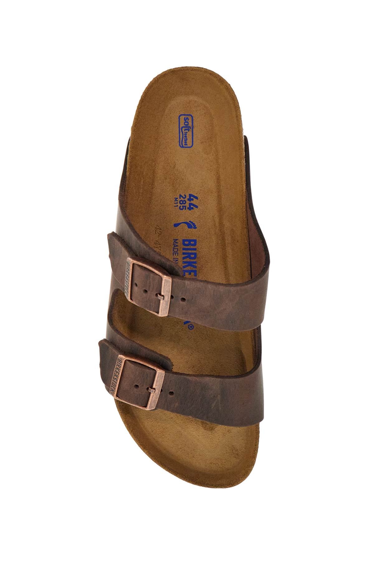 Birkenstock classic habana leather arizona slippers with cork and rubber sole image 1