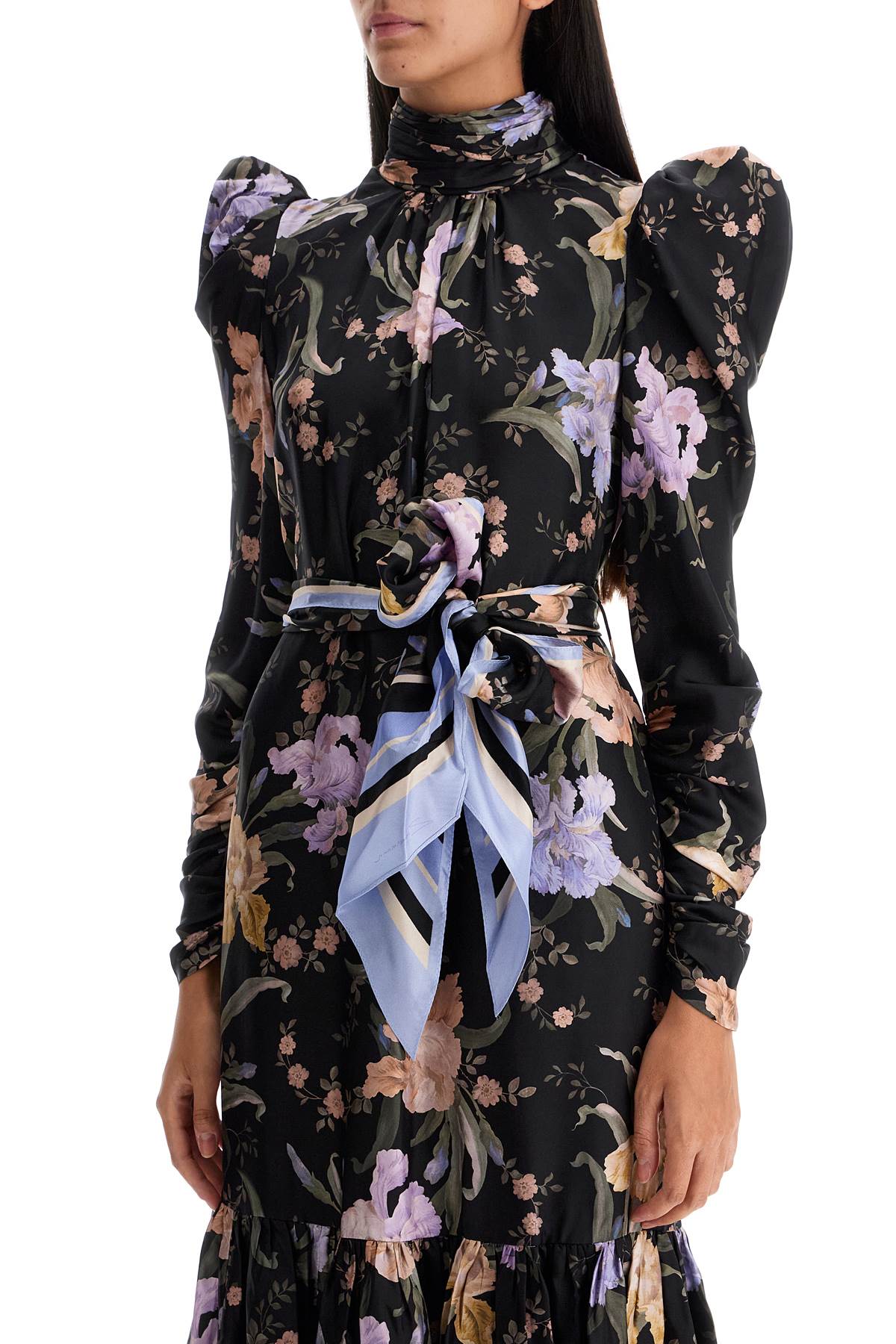 Zimmermann Eden Midi Dress: Silk Floral Print Puff Sleeves image 3