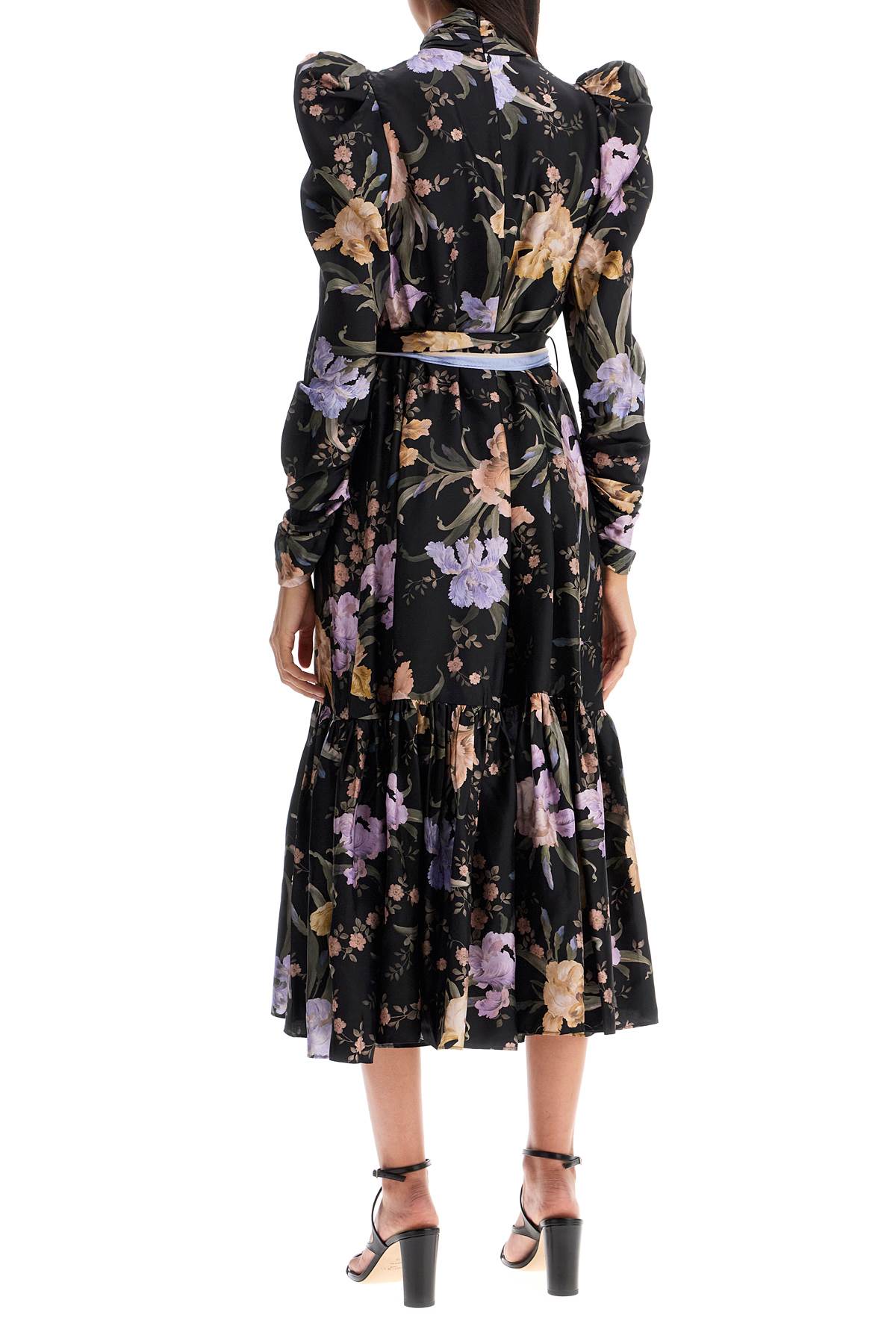 Zimmermann Eden Midi Dress: Silk Floral Print Puff Sleeves image 2