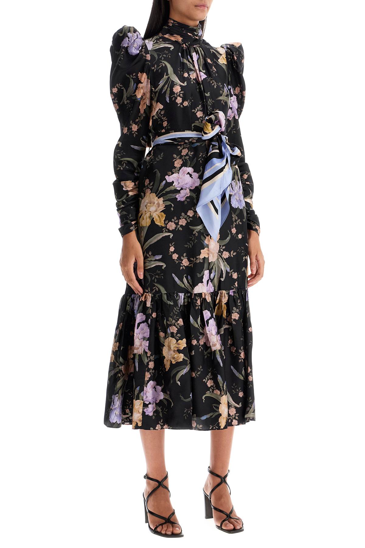 Zimmermann Eden Midi Dress: Silk Floral Print Puff Sleeves image 1