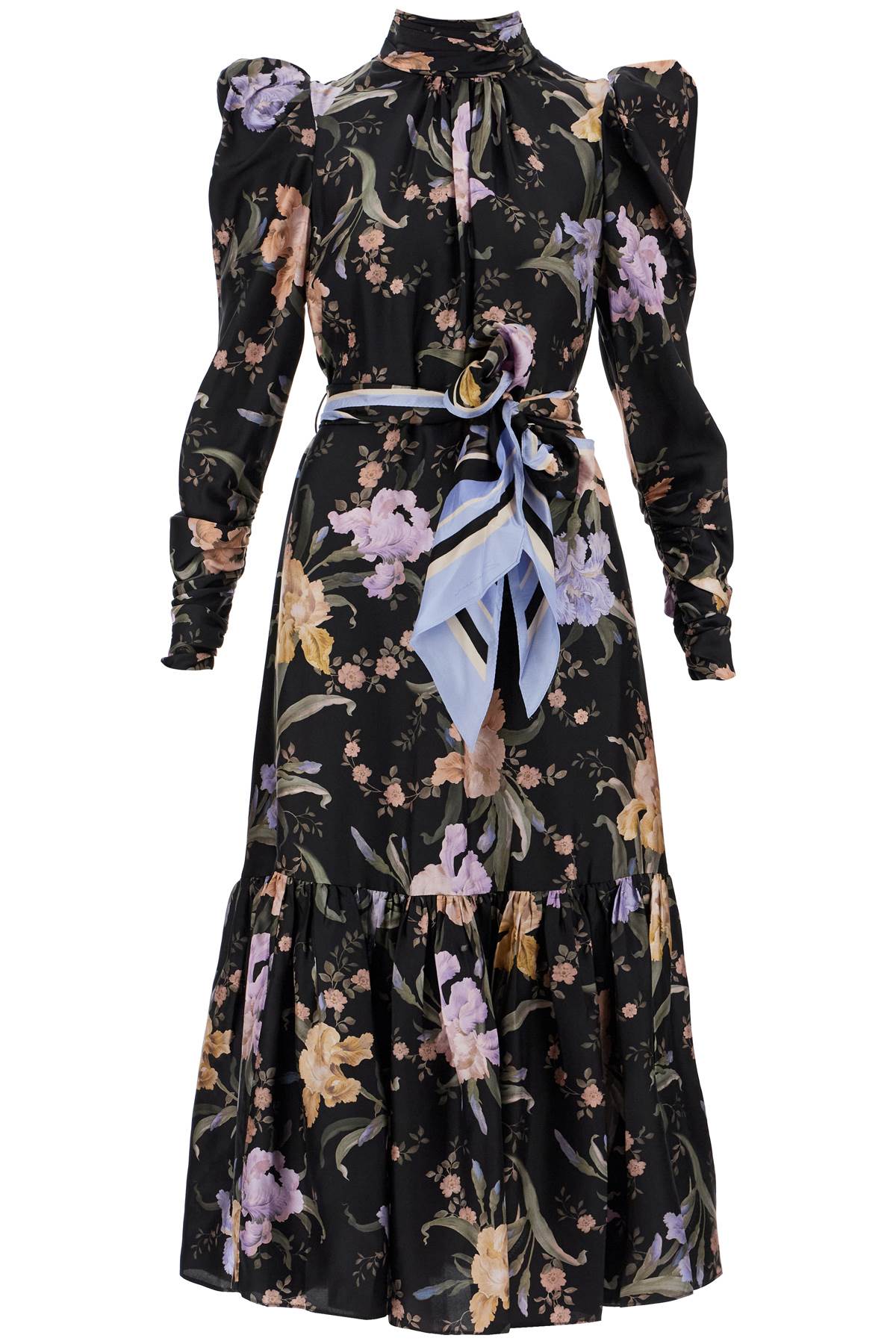 Zimmermann Eden Midi Dress: Silk Floral Print Puff Sleeves image 0