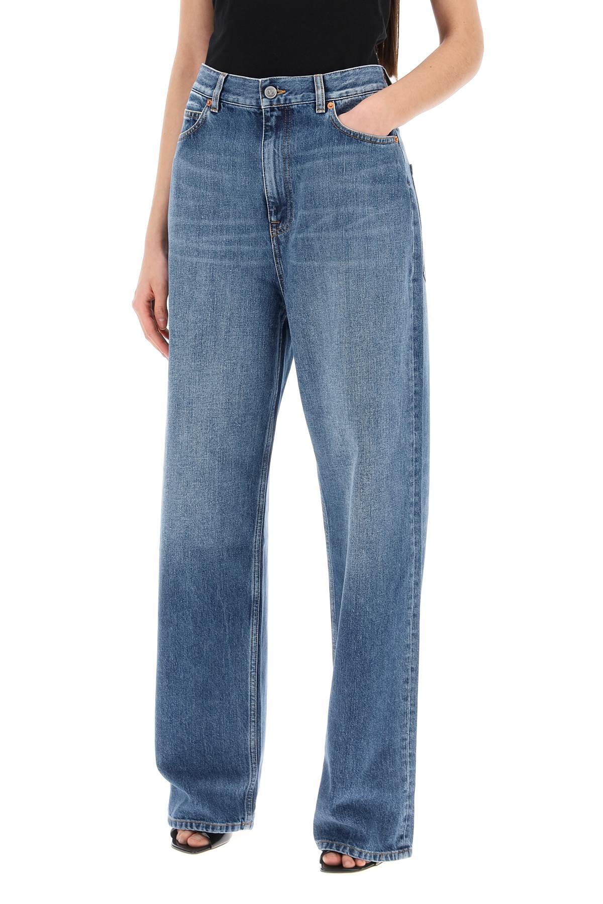 Valentino Garavani Wide Leg Denim Jeans - Medium Blue image 3