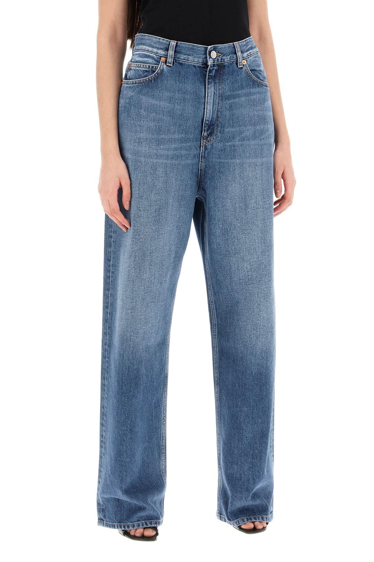 Valentino Garavani Wide Leg Denim Jeans - Medium Blue image 1