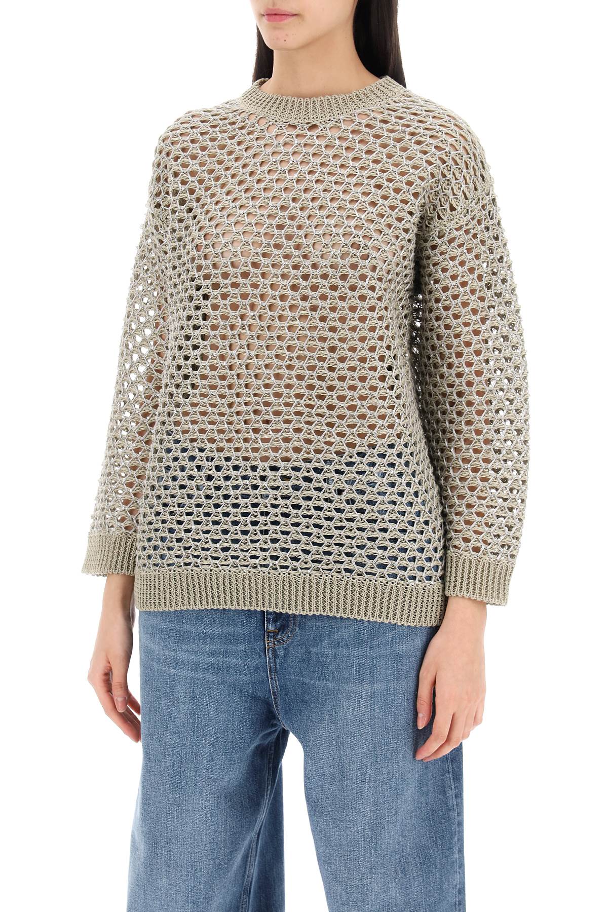 Valentino Garavani Women's Mesh Knit Pullover with Sequins image 3