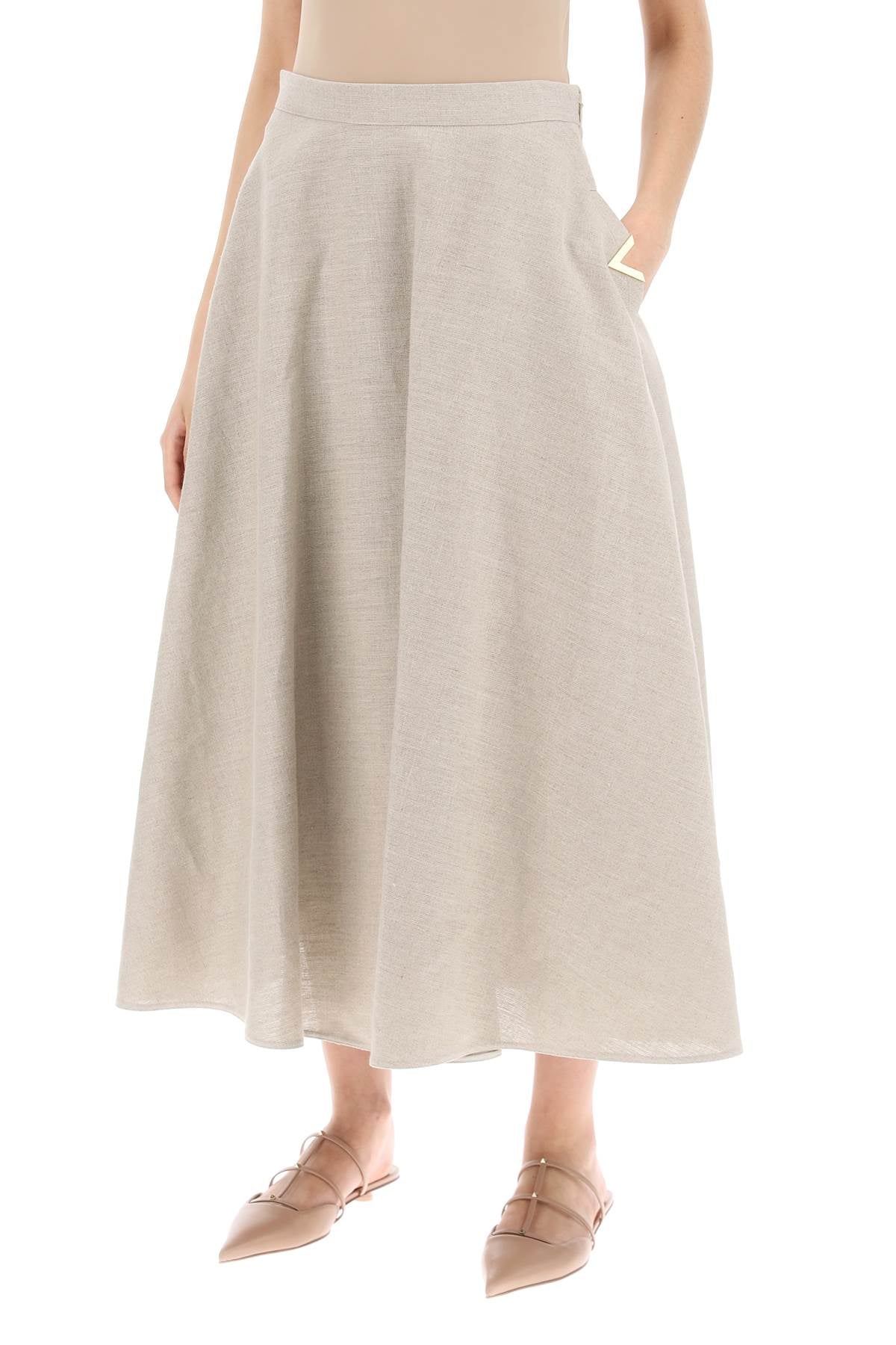 Valentino Garavani linen canvas skirt for women image 3