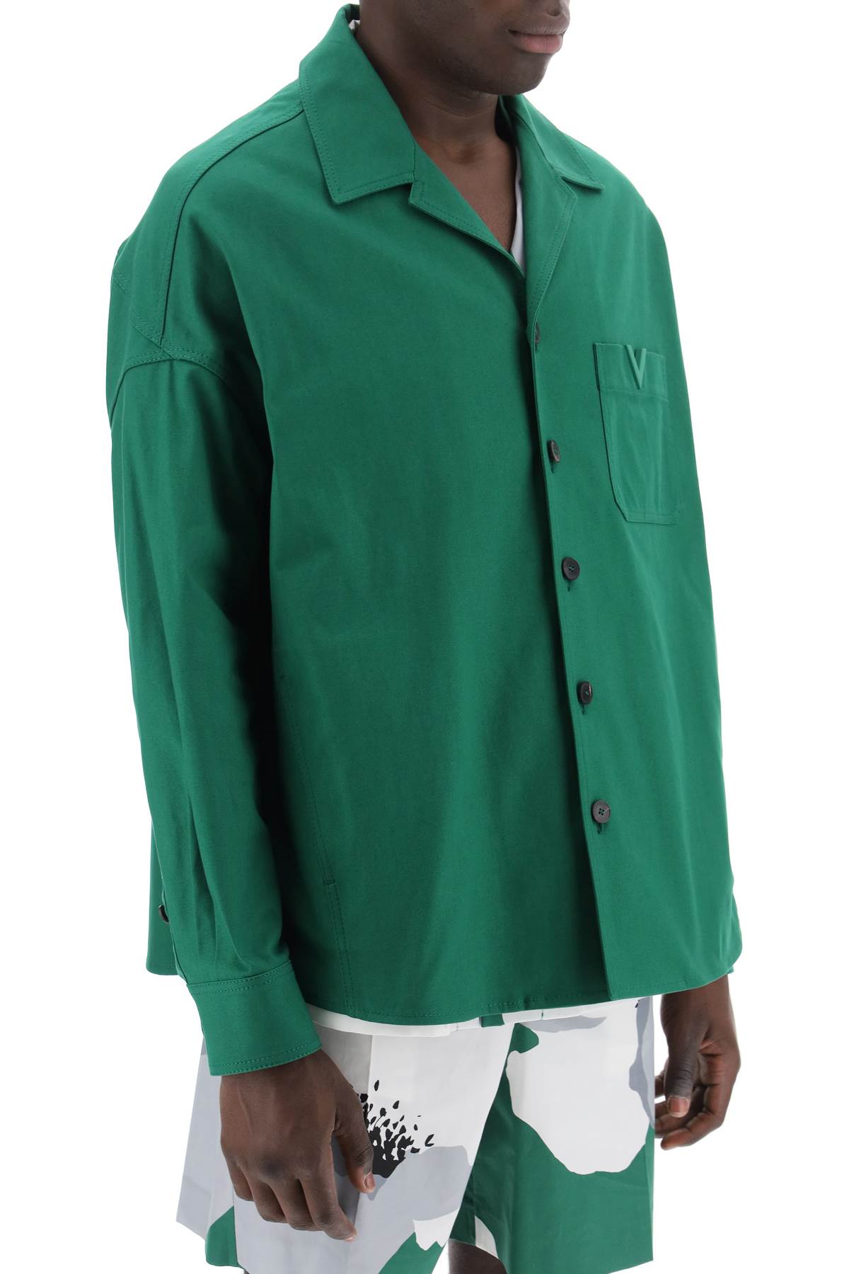 Valentino Garavani Canvas Overshirt with V Detail image 1