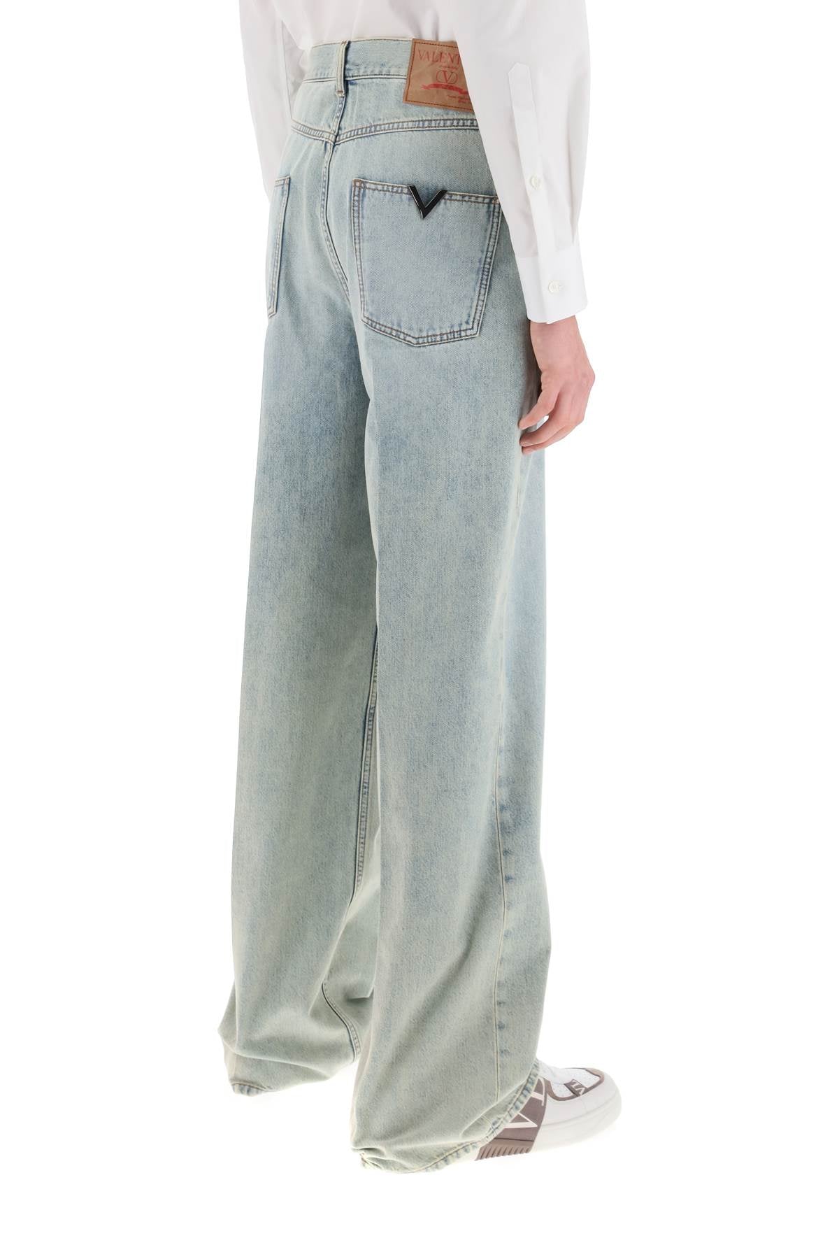 Valentino Garavani Oversized Straight Leg Jeans with V Detail image 2