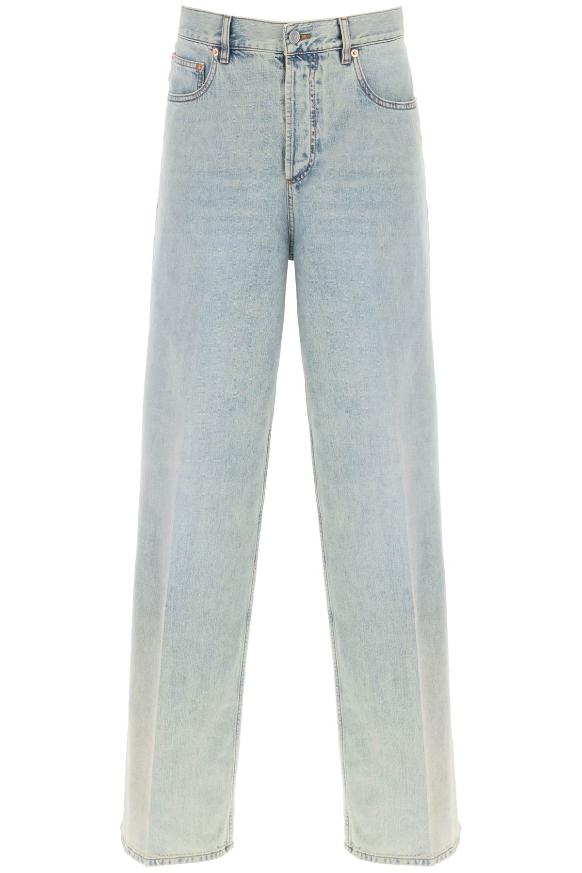 Valentino Garavani Oversized Straight Leg Jeans with V Detail image 0