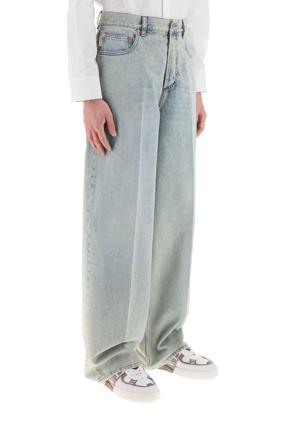 Valentino Garavani Oversized Straight Leg Jeans with V Detail image 1