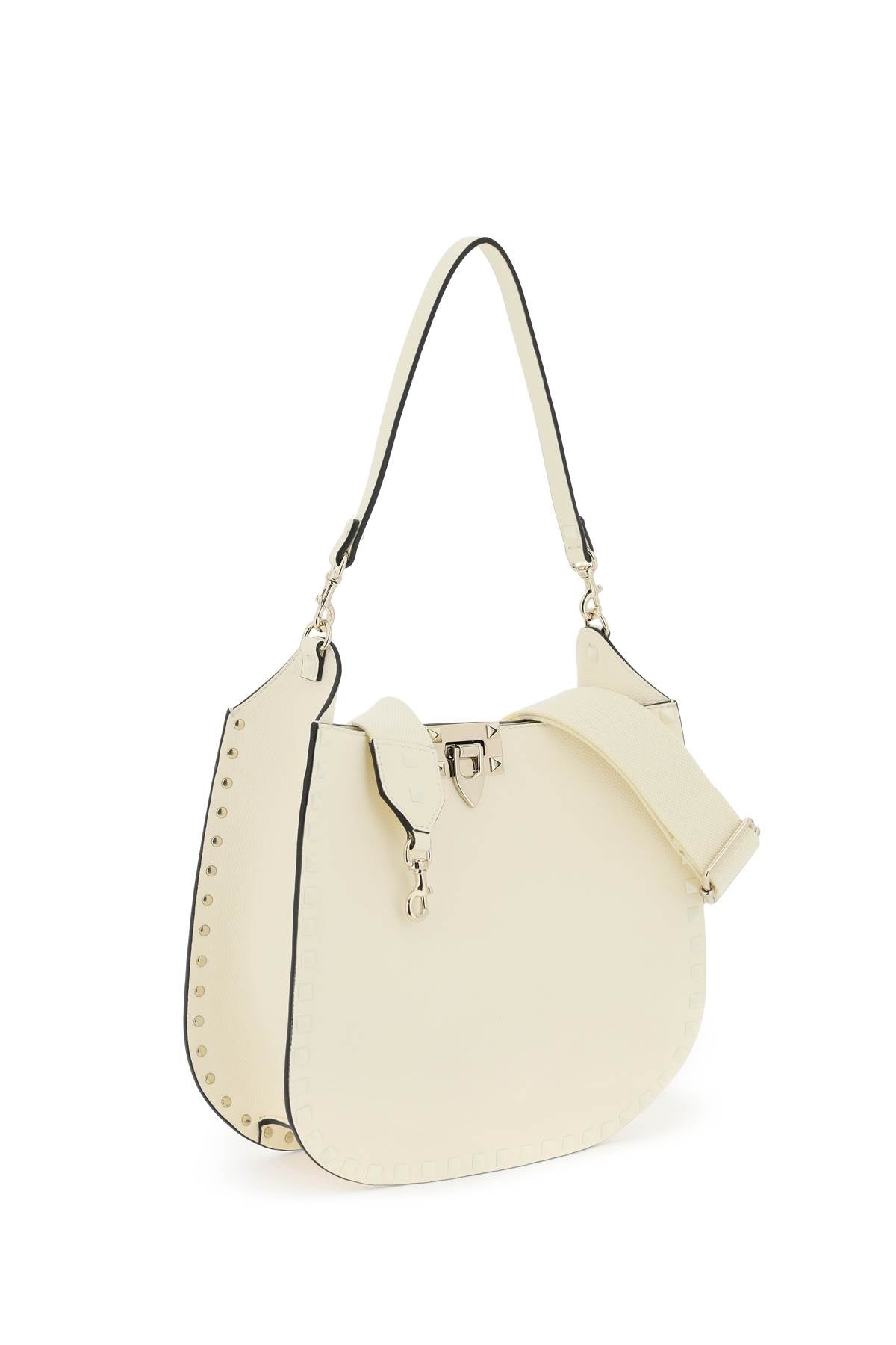 Valentino Garavani Rockstud Hammered Leather Hobo Bag image 2