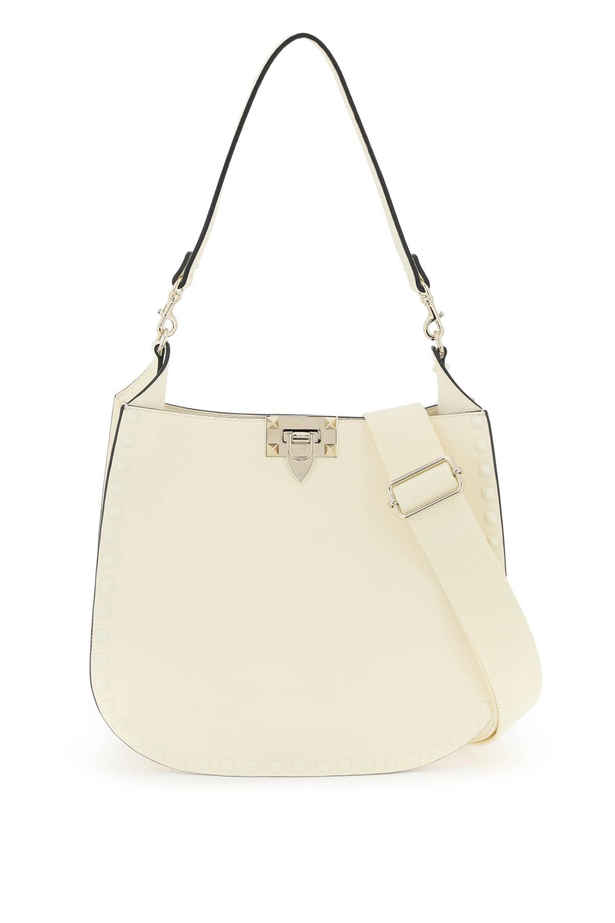 Valentino Garavani Rockstud Hammered Leather Hobo Bag image 0