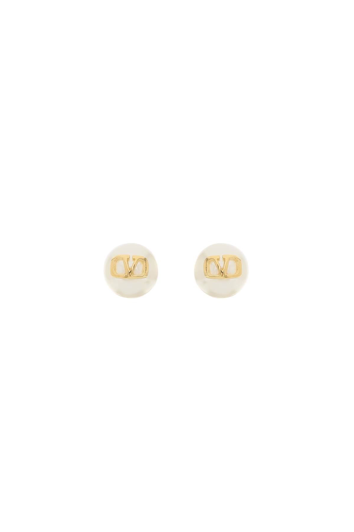 Valentino Garavani VLogo Gold-Finish Bead Earrings image 1