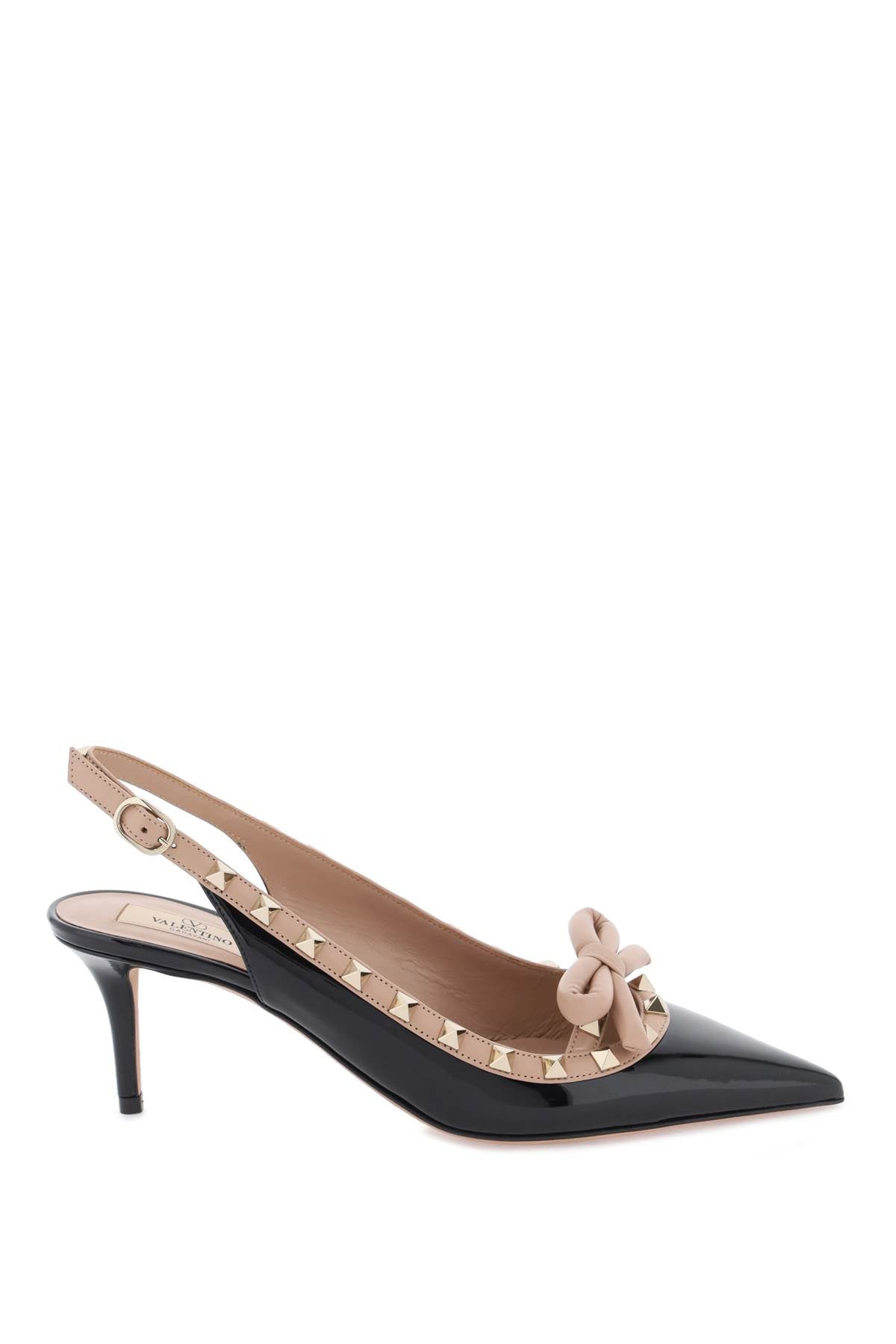 Valentino Garavani Rockstud Slingback Pumps: Patent Leather & Bow image 0