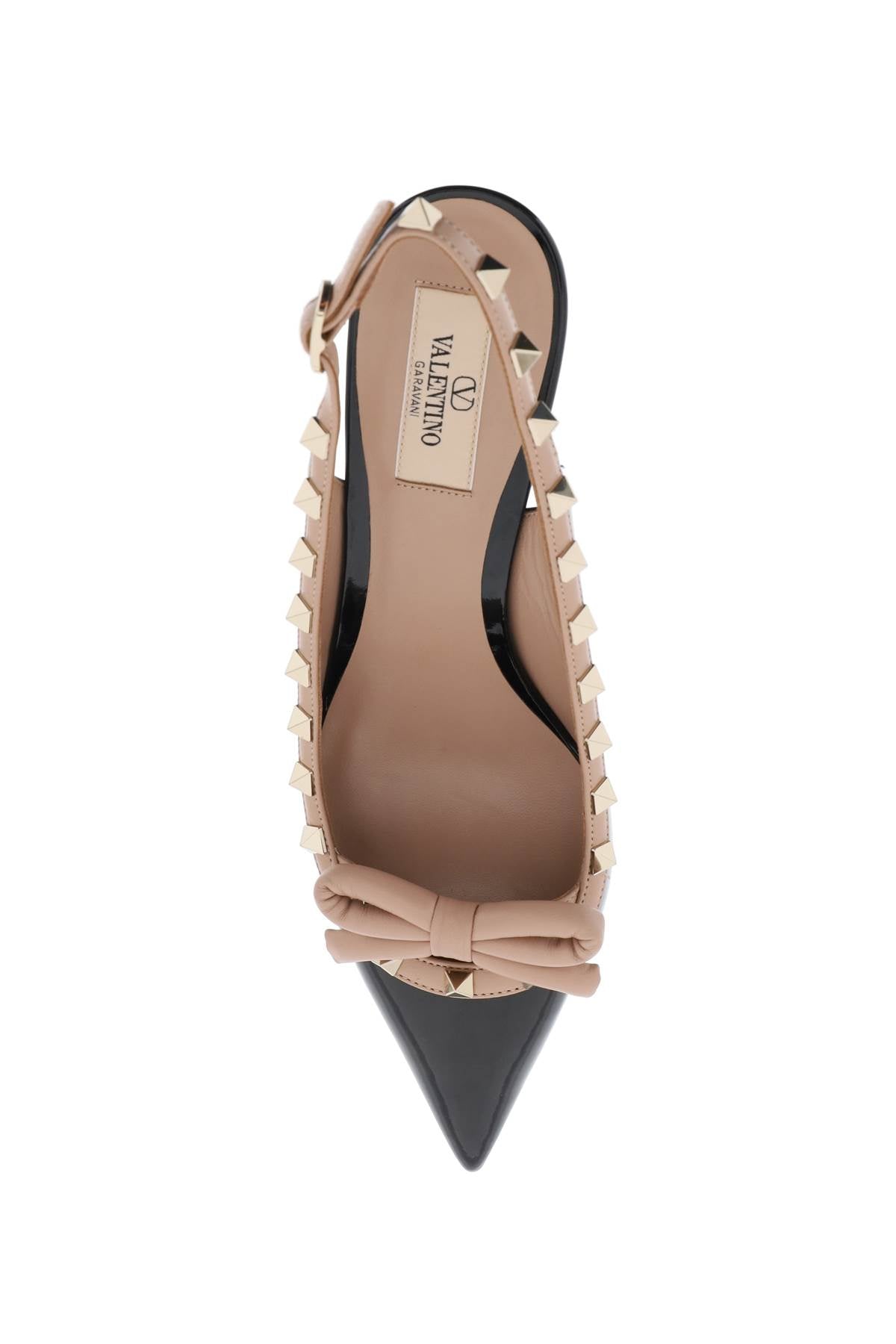 Valentino Garavani Rockstud Slingback Pumps: Patent Leather & Bow image 1