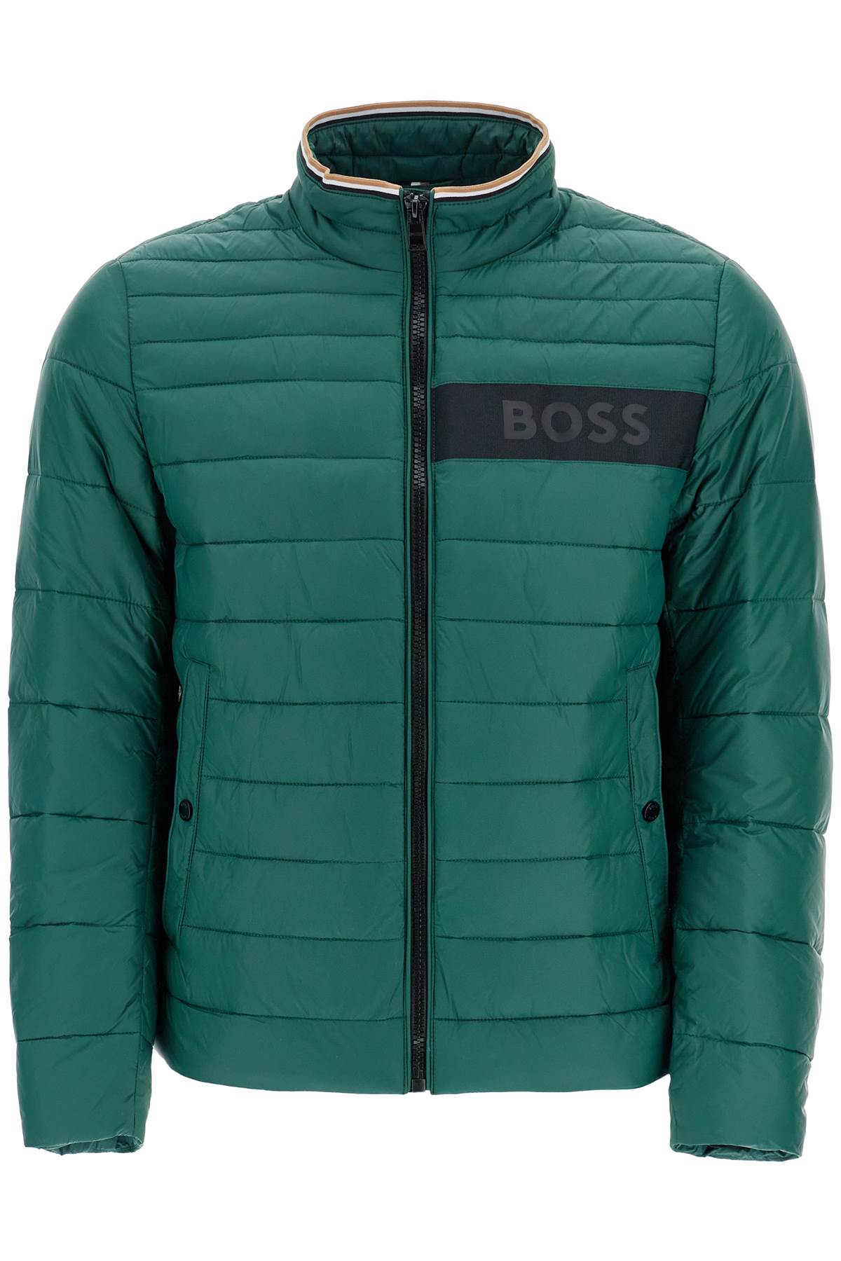 Boss green down jacket with high collar regular fit and zip image 0