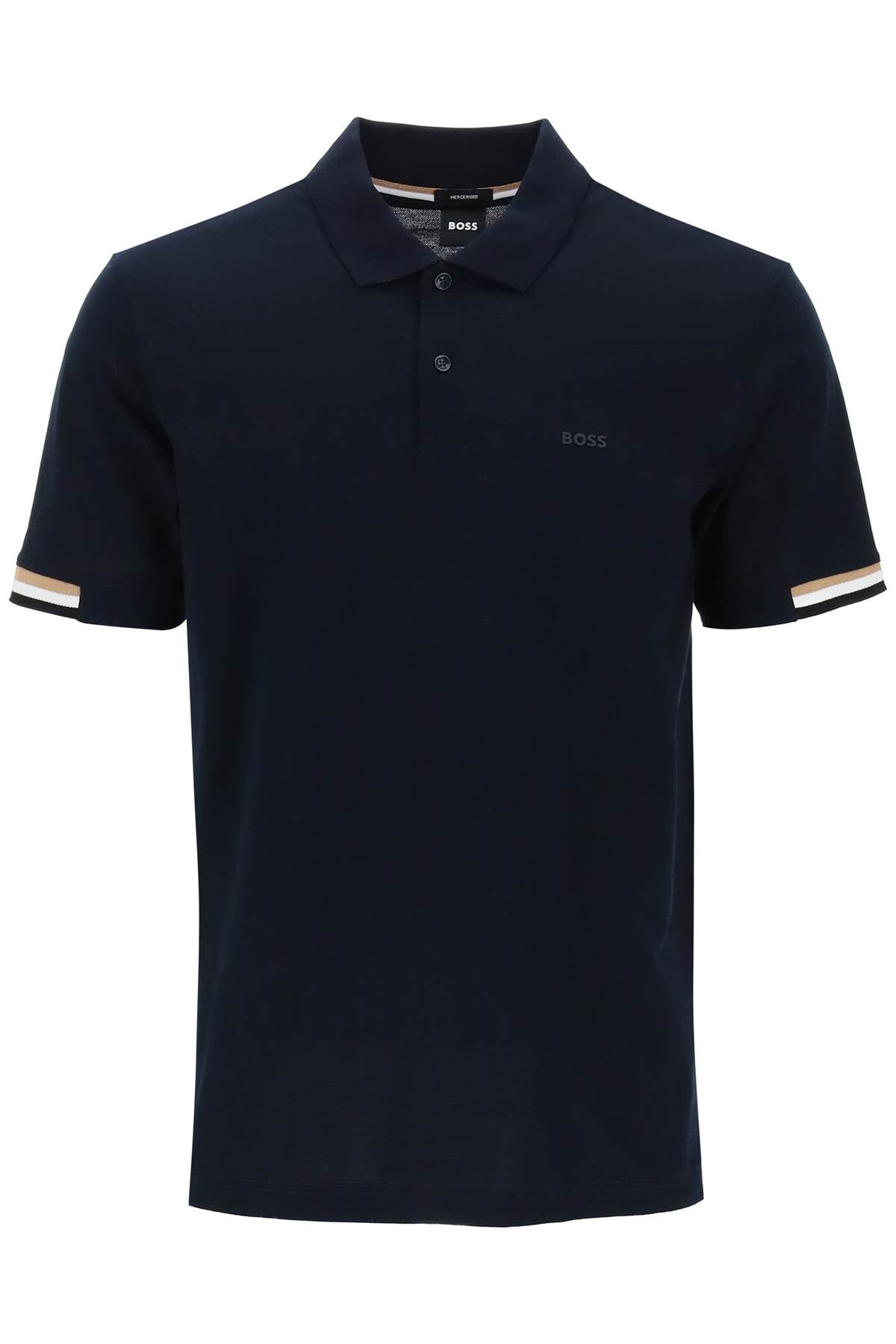 Boss parlay polo shirt with stripe detail image 0