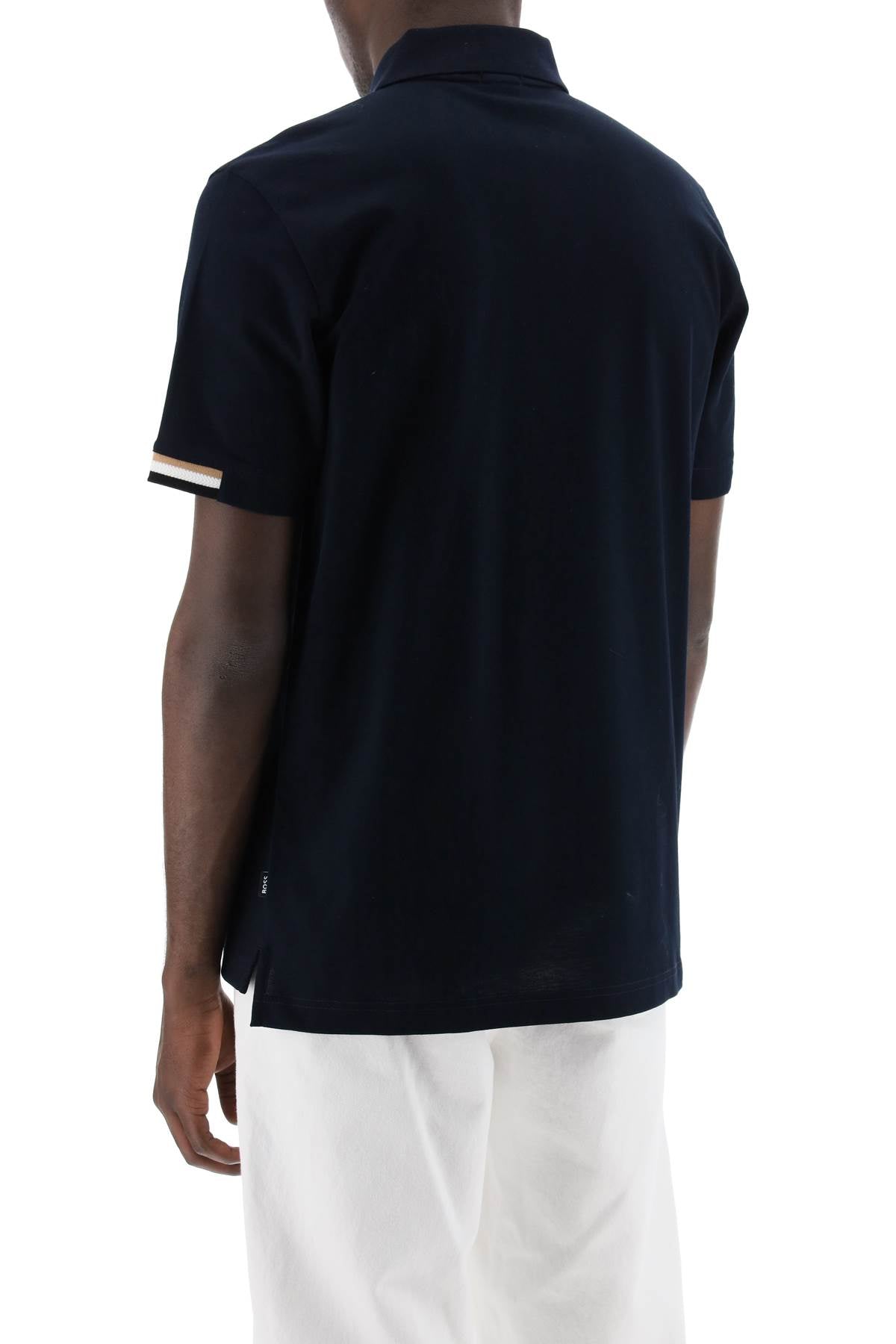 Boss parlay polo shirt with stripe detail image 2