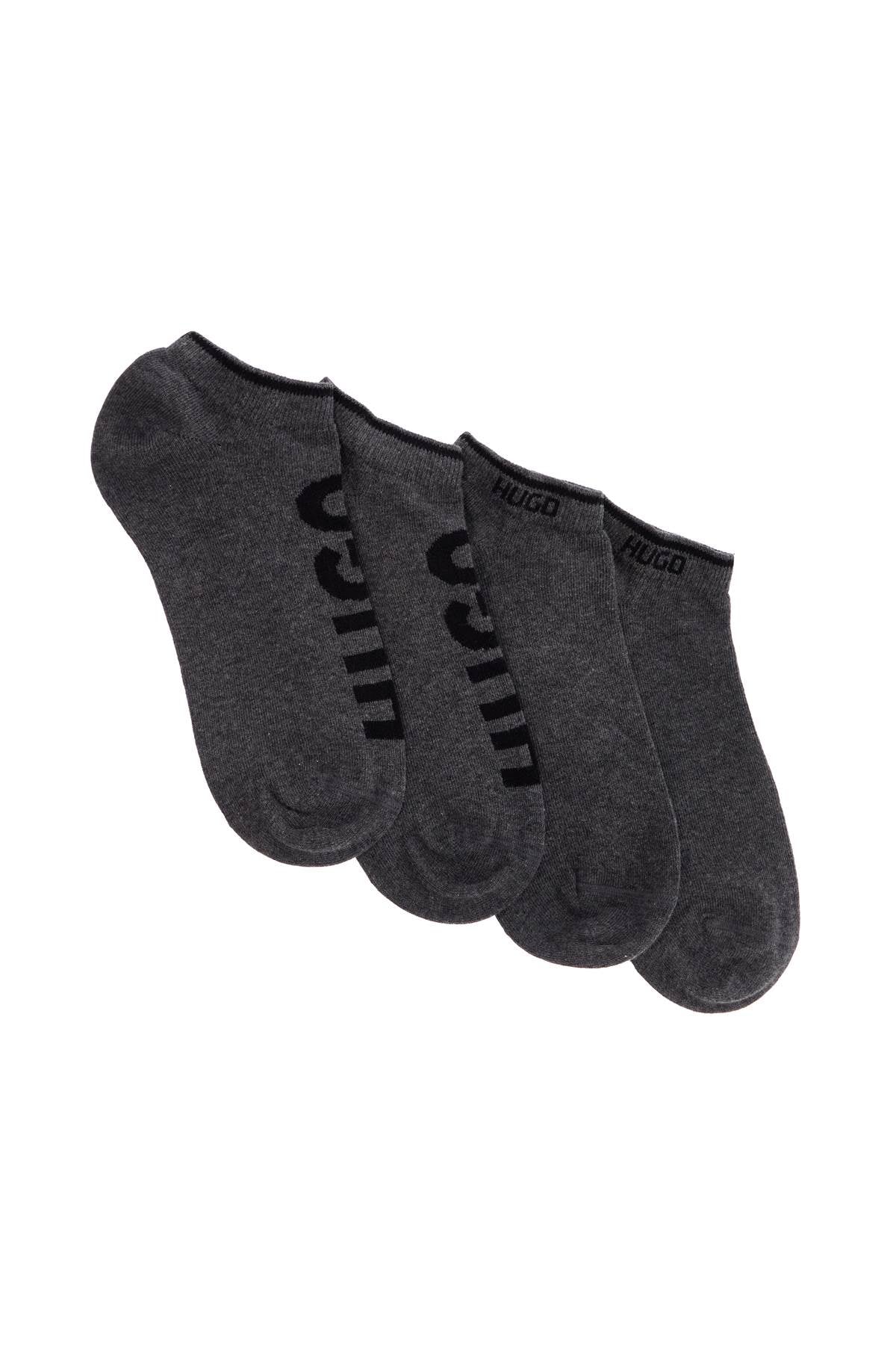 Hugo medium grey breathable slim fit socks with logo image 0