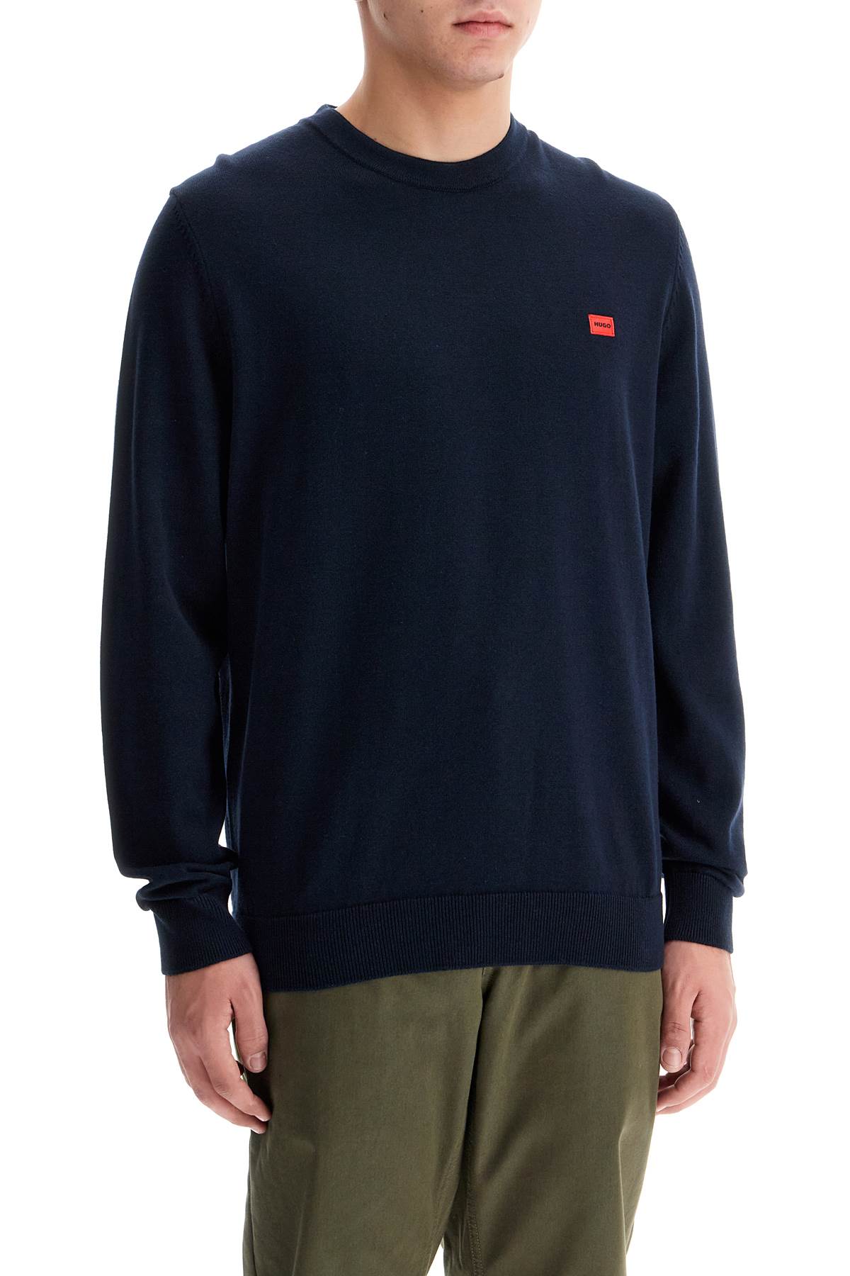 Hugo Cotton San Cassius Pullover - Classic Crew Neck image 1