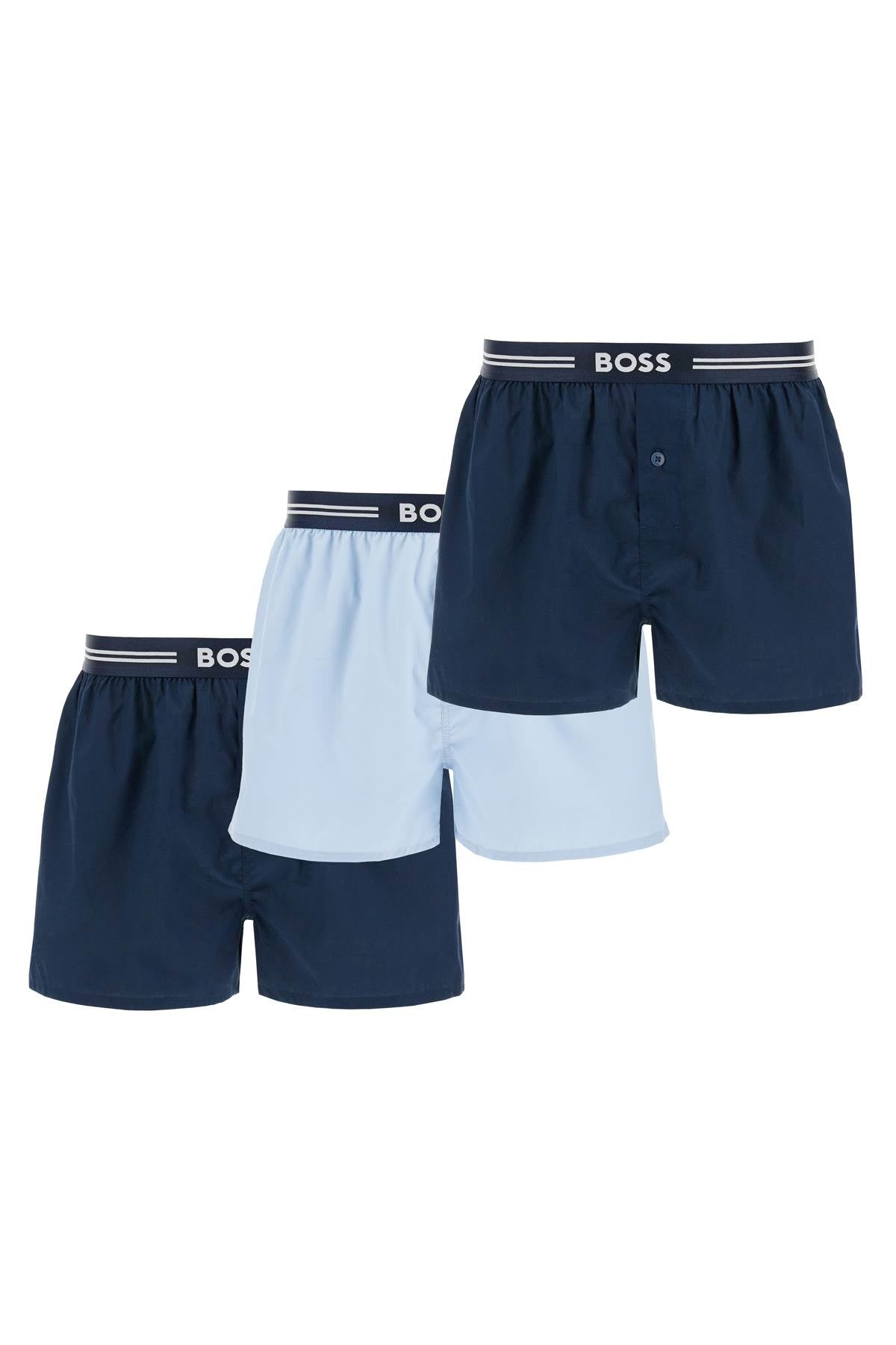 Boss men's boxer 3 pairs dark blue cotton image 0