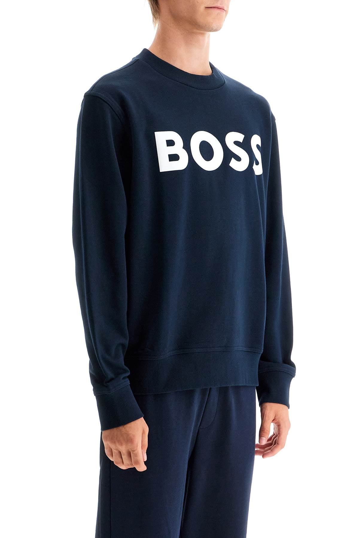 Boss Webasiccrew Logo Sweatshirt: Classic Crew Neck in Medium Weight Cotton image 1