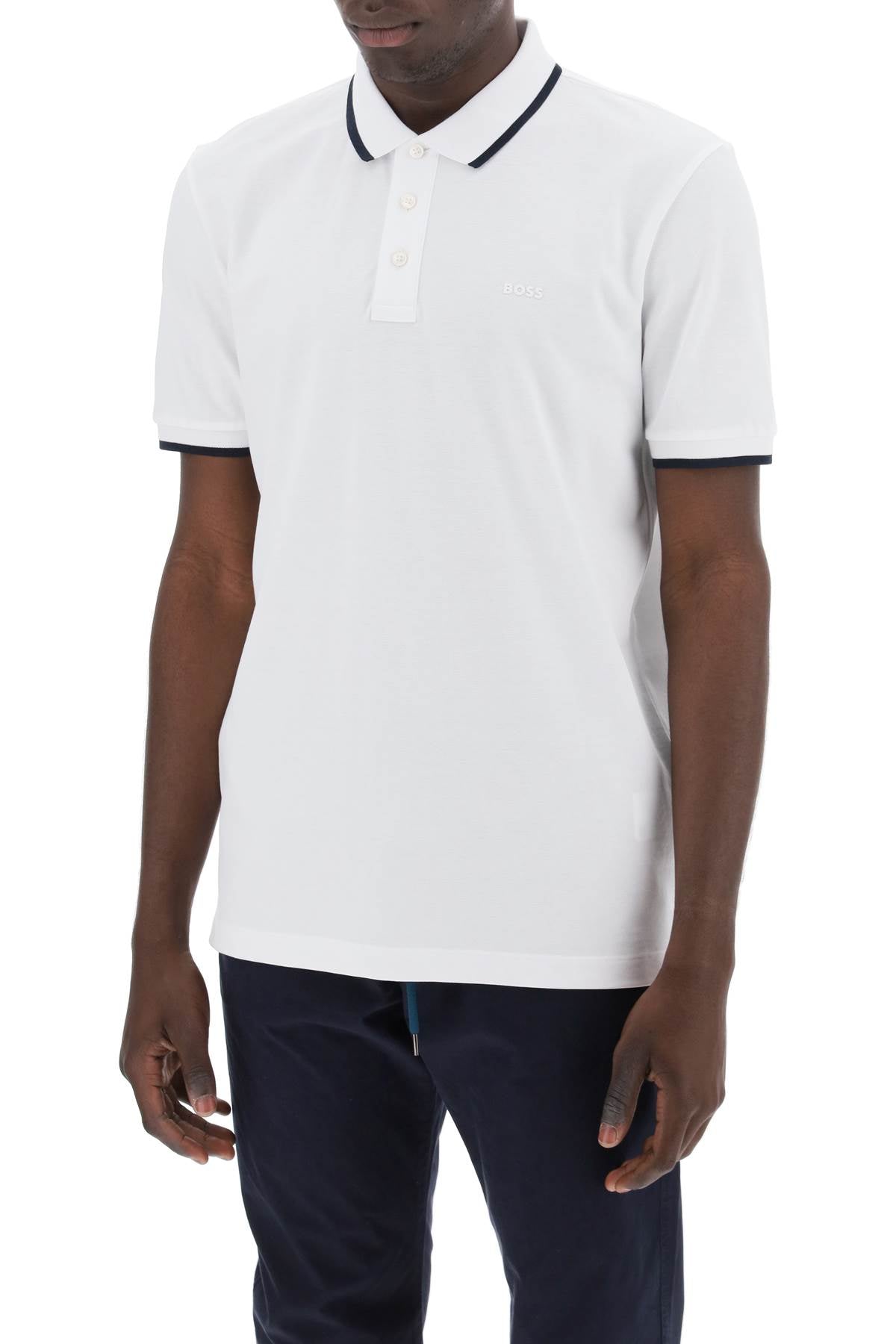 Boss polo shirt with contrasting edges image 3