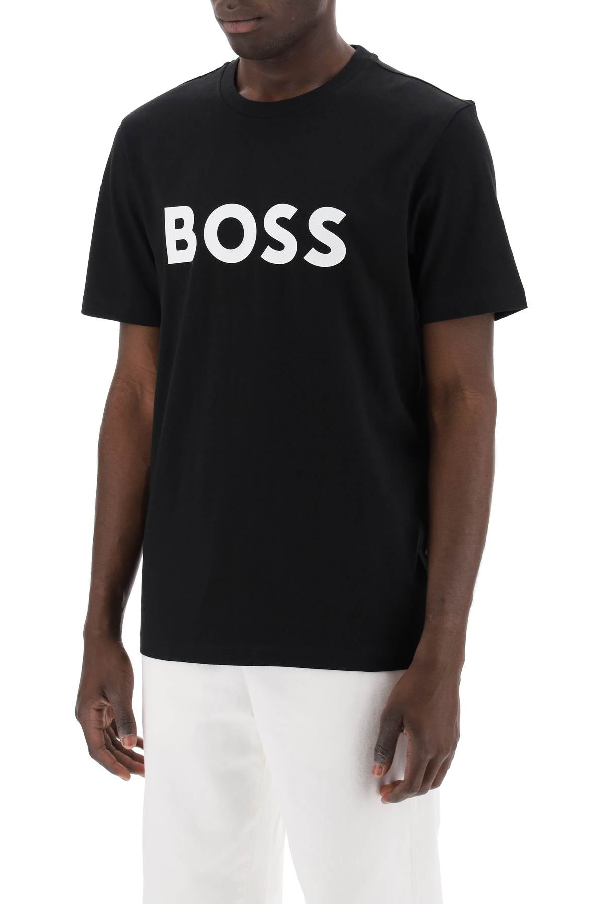 Boss tiburt 354 logo print t-shirt image 3