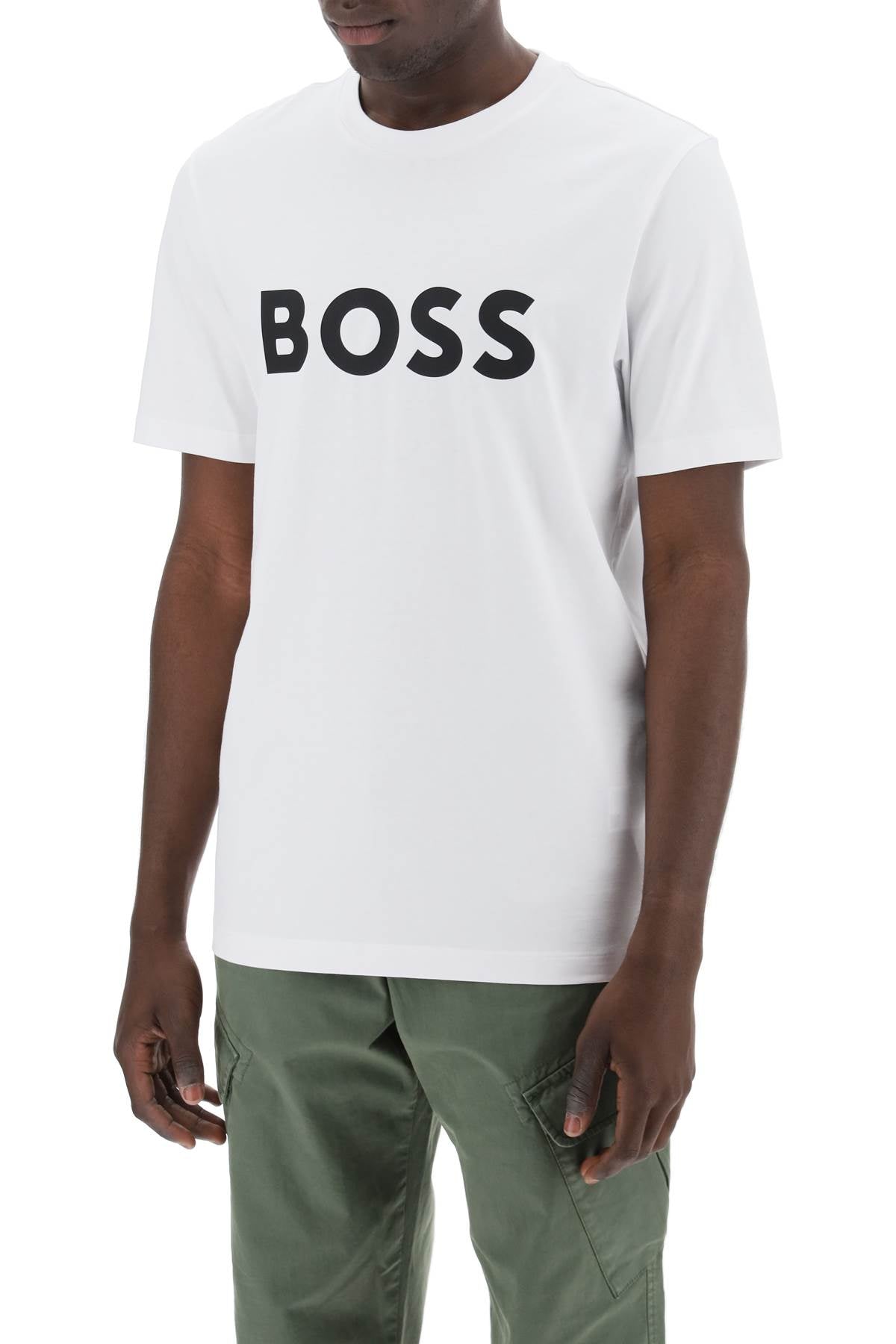 Boss Tiburt 354 Logo Print T-Shirt: Regular Fit, Short Sleeves image 3