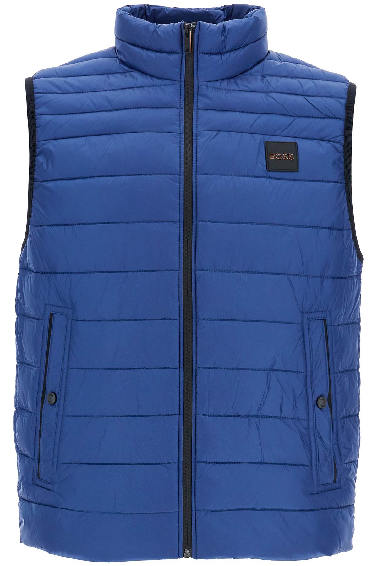 Boss blue striped padded gilet with high collar image 0