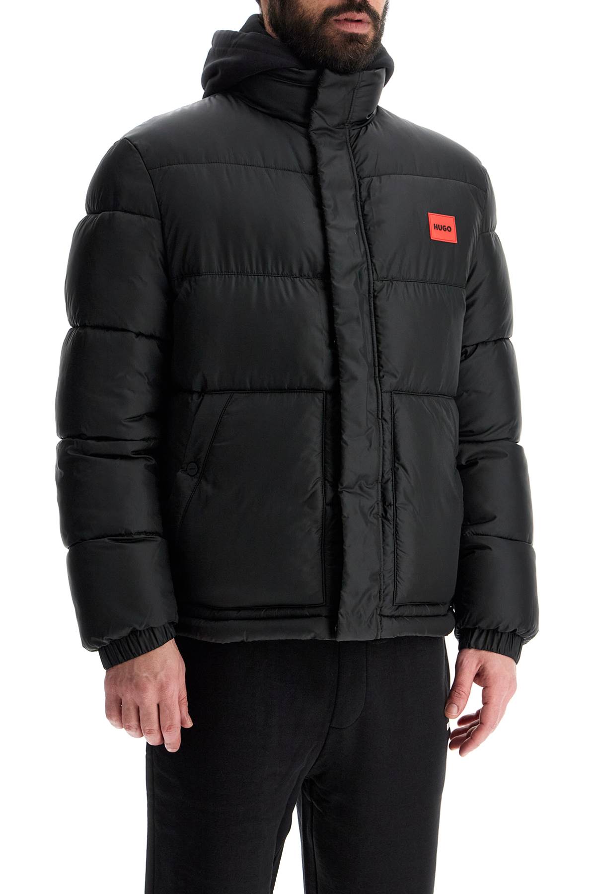 Hugo regular fit black puffer jacket image 1